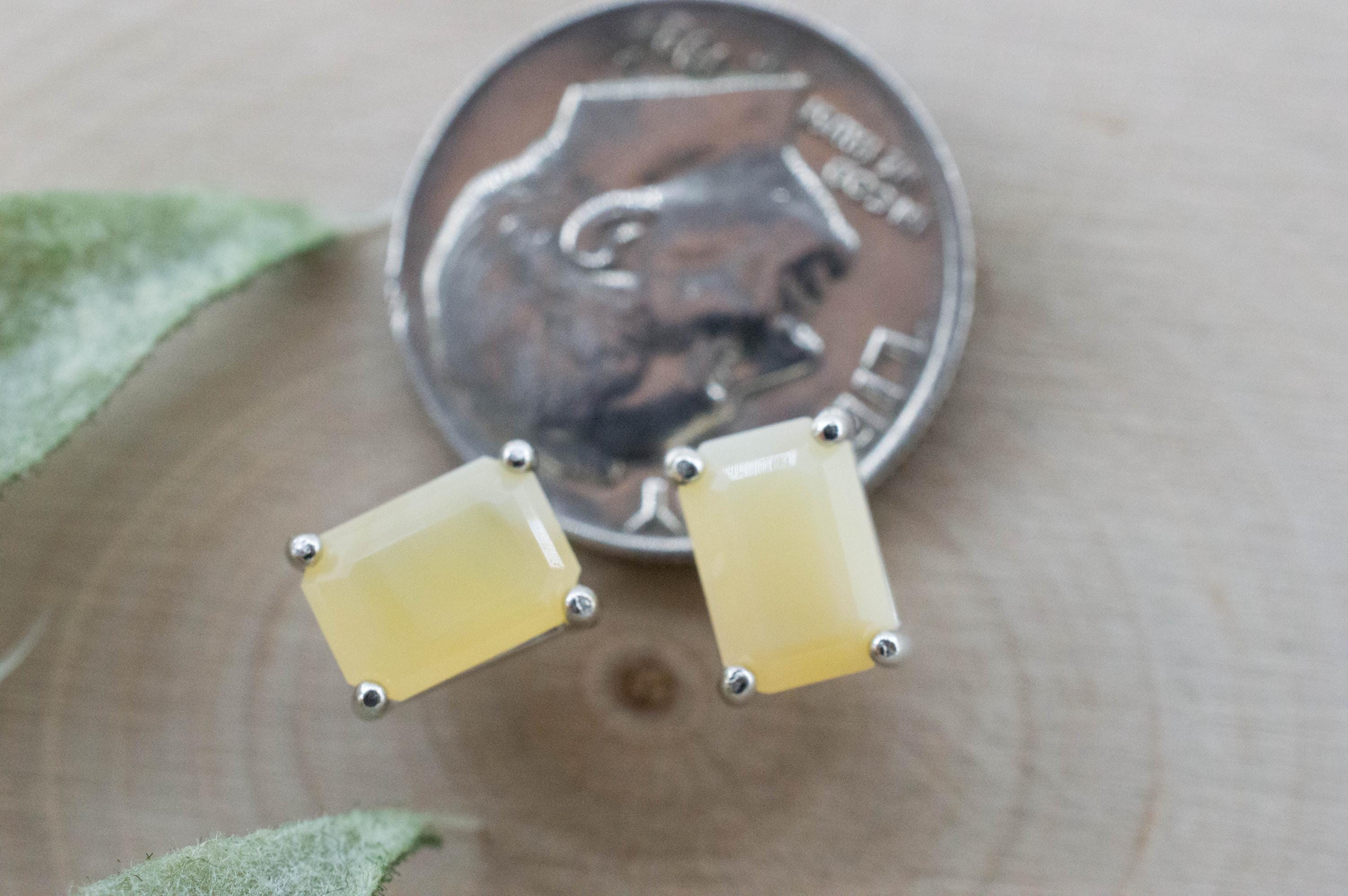 Yellow Opal Earrings, Natural Untreated Brazil Fire Opal; 1.300cts - Mark Oliver Gems