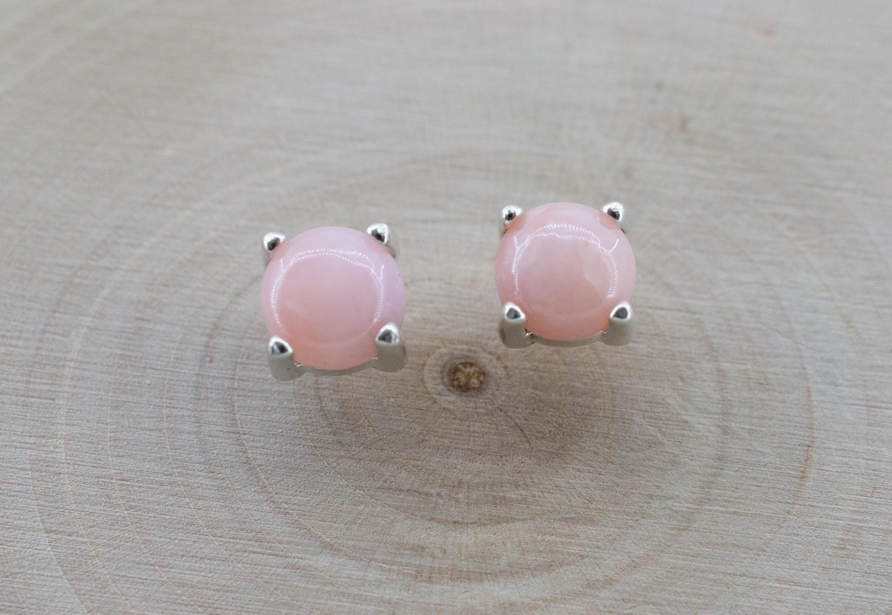 Pink Opal Earrings, Natural Untreated Peru Opal; 1.370cts - Mark Oliver Gems