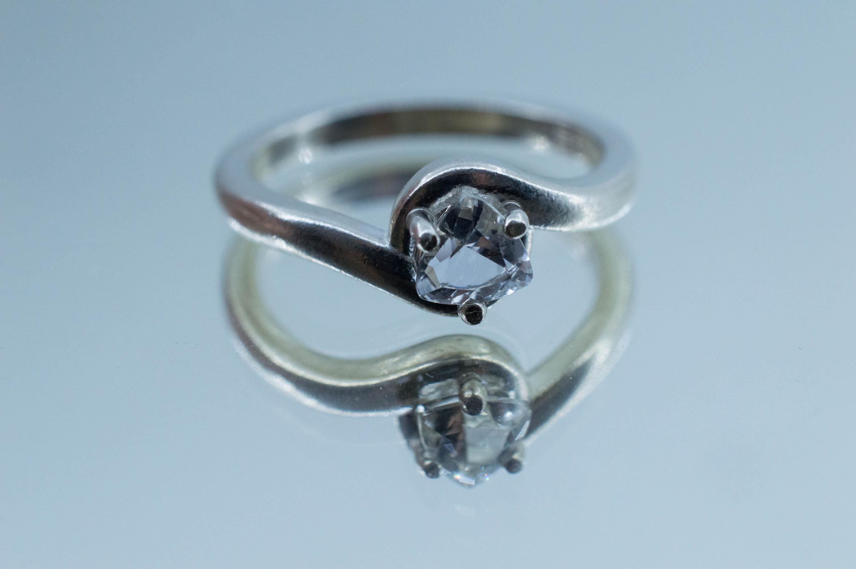 Goshenite Ring; Natural Untreated Mozambique Platinum Beryl; 0.385cts - Mark Oliver Gems
