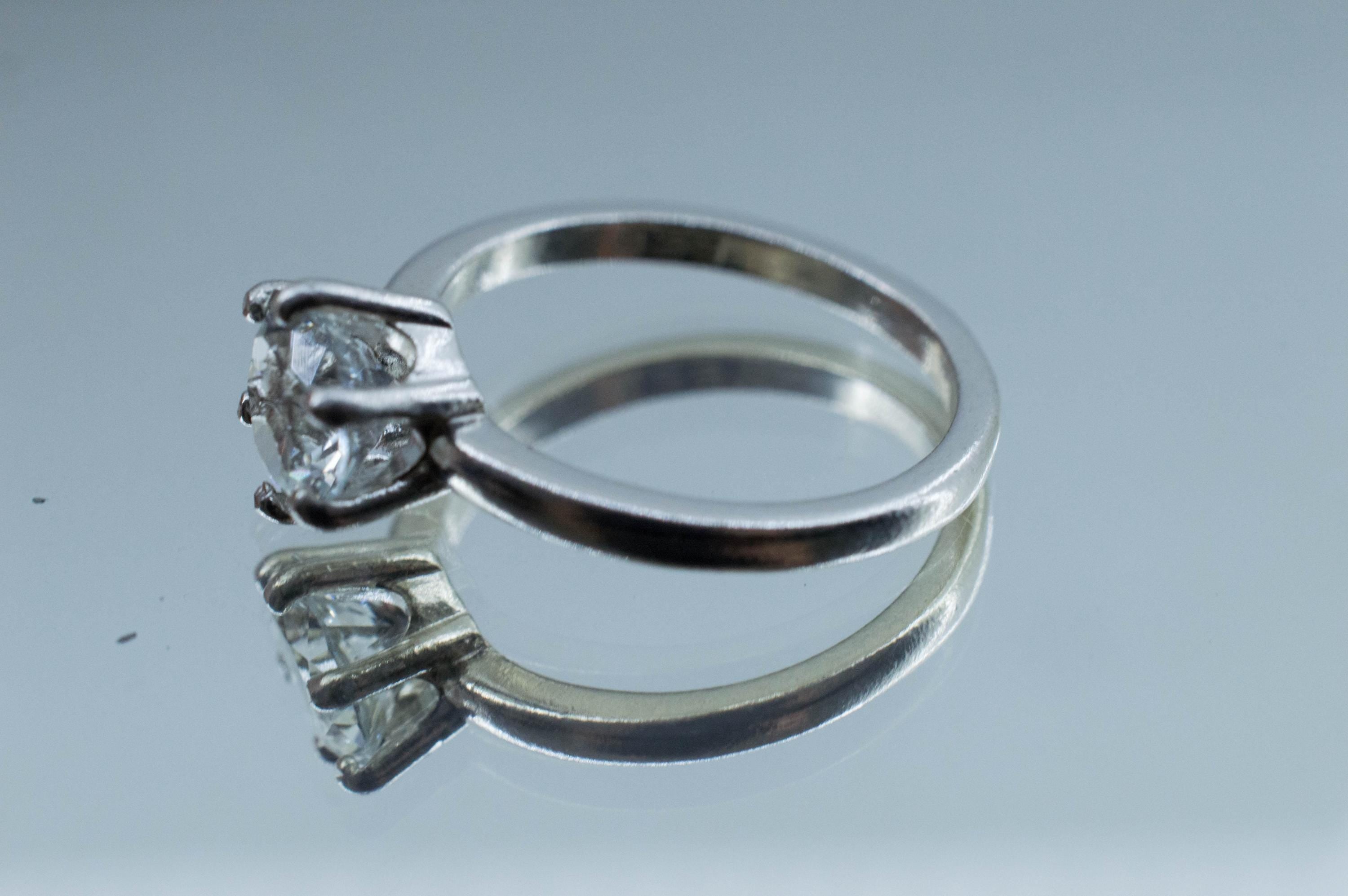 Goshenite Ring; Natural Untreated Mozambique Platinum Beryl; 1.090cts - Mark Oliver Gems