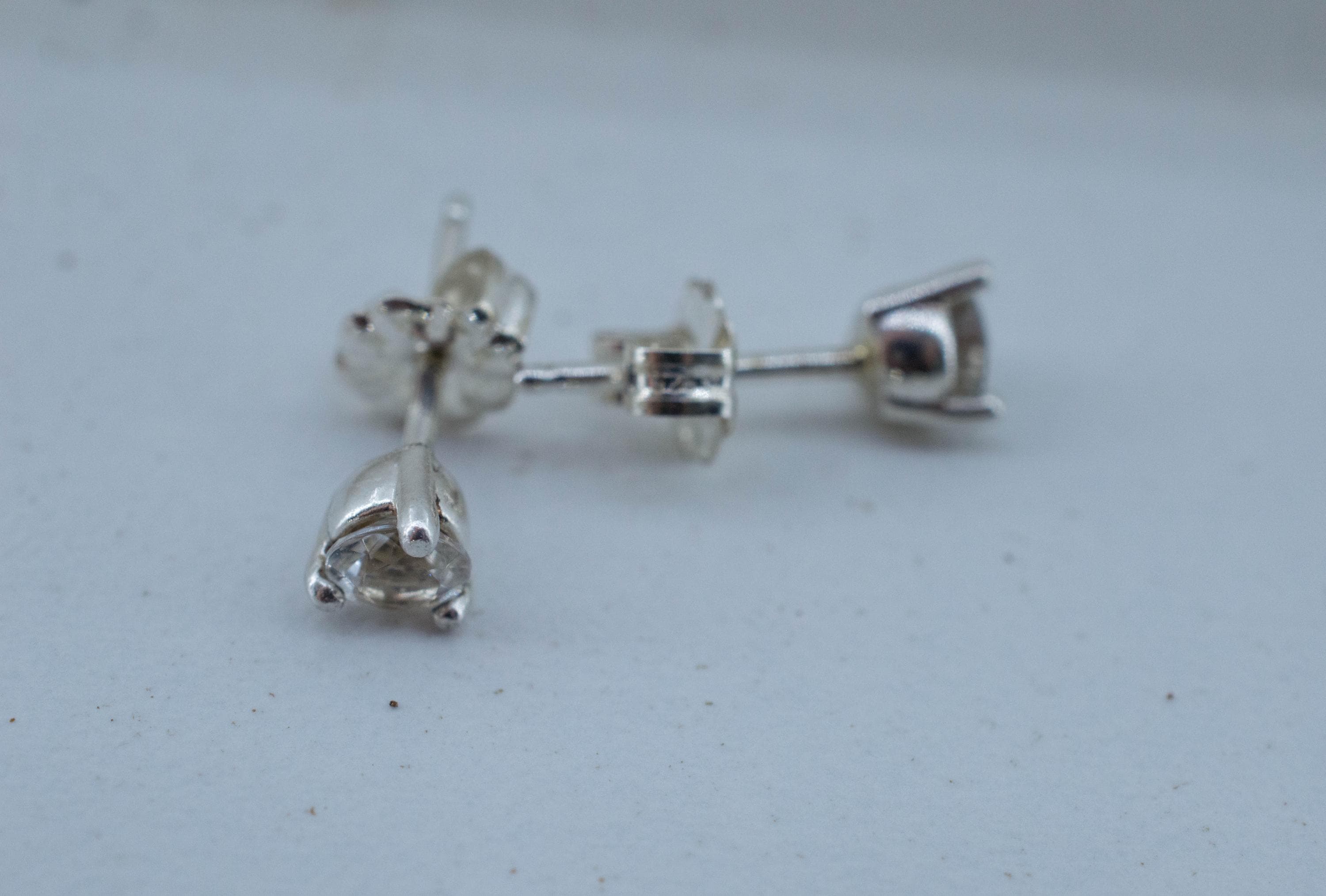 Goshenite Earrings; Natural Untreated Mozambique Platinum Beryl; 0.390cts - Mark Oliver Gems