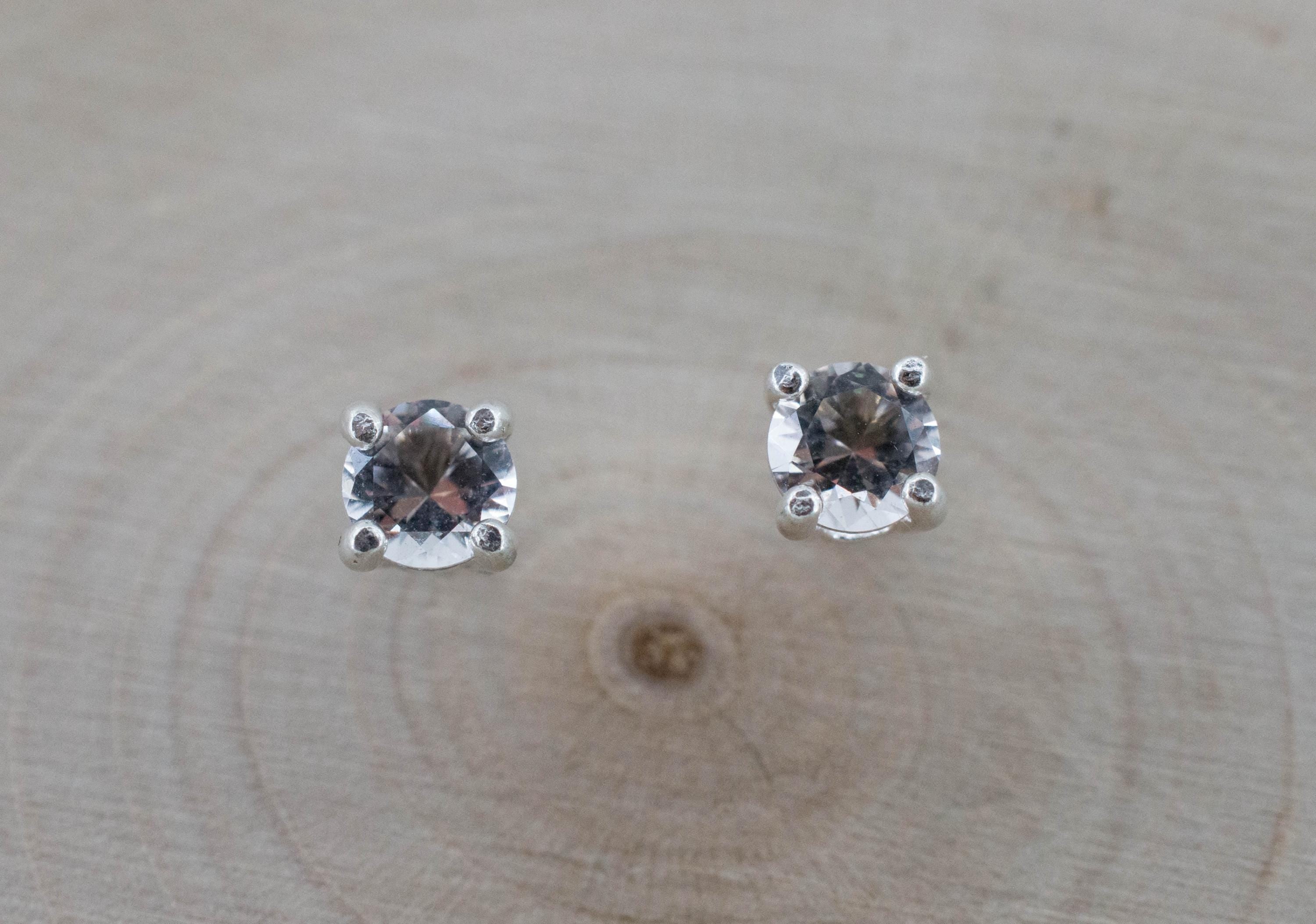 Goshenite Earrings; Natural Untreated Brazil Beryl; 0.460cts - Mark Oliver Gems