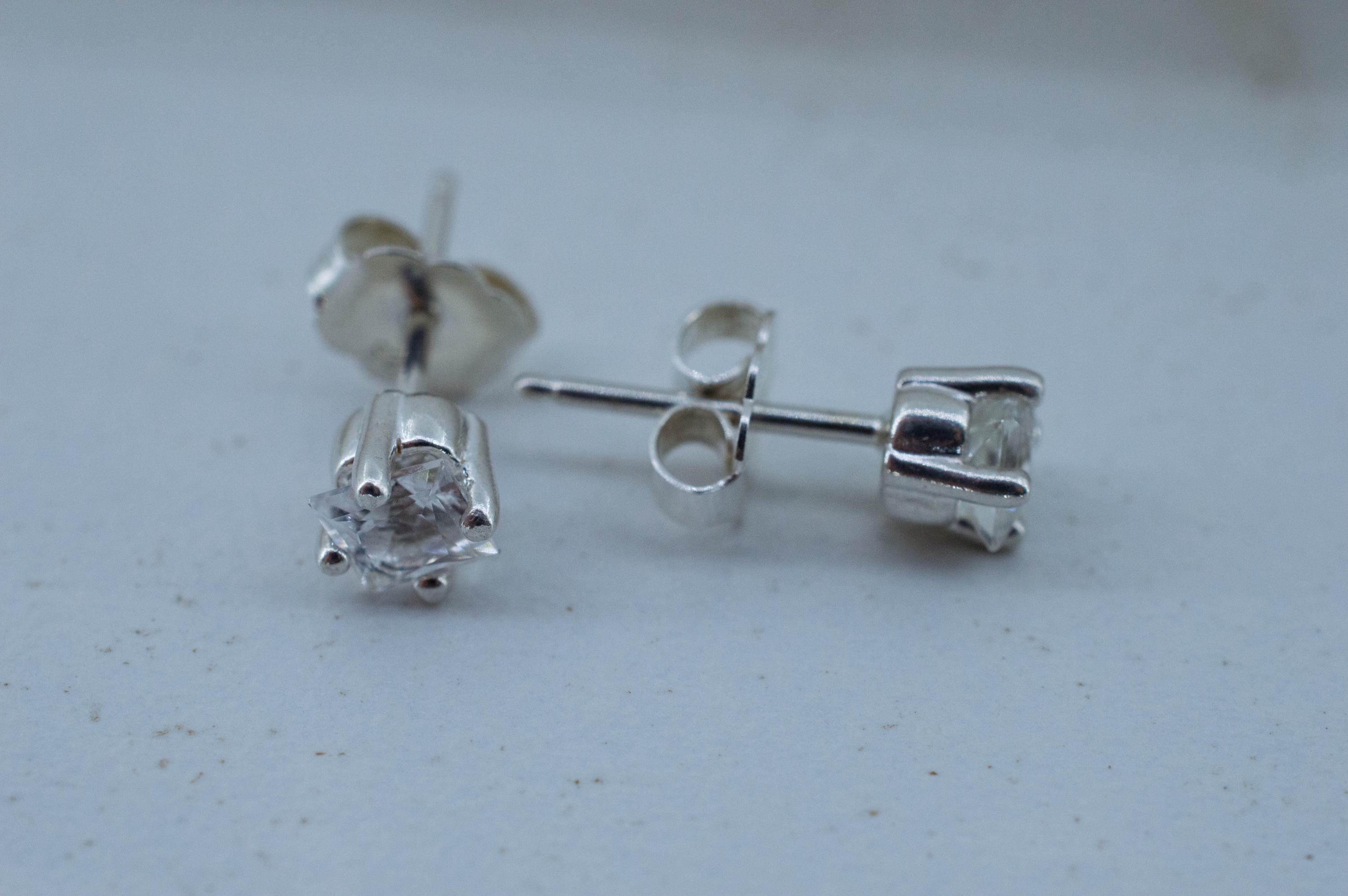 Goshenite Earrings; Natural Untreated Mozambique Platinum Beryl; 0.585cts - Mark Oliver Gems