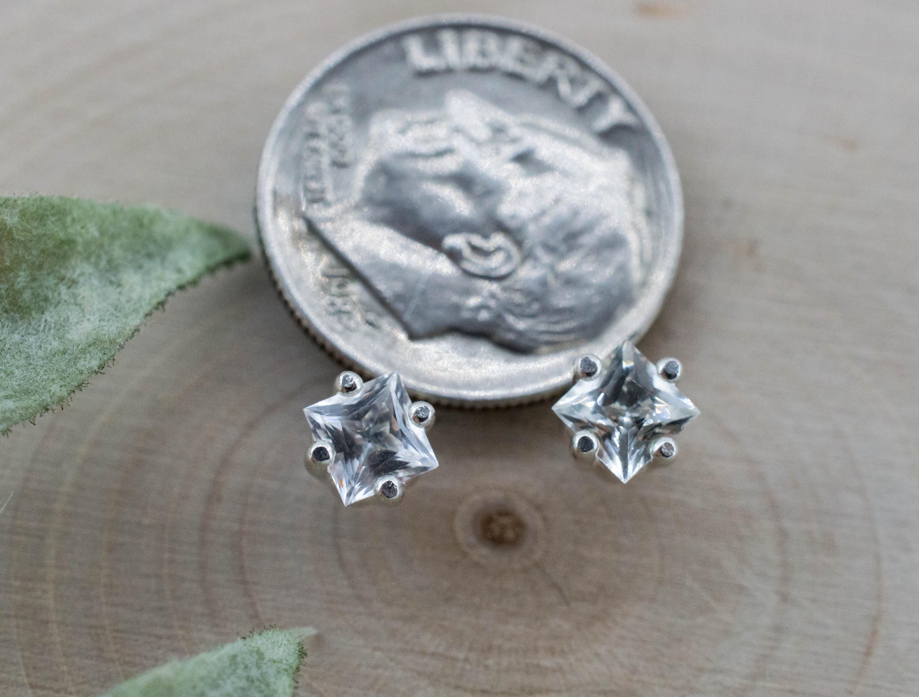 Goshenite Earrings; Natural Untreated Mozambique Platinum Beryl; 0.585cts - Mark Oliver Gems