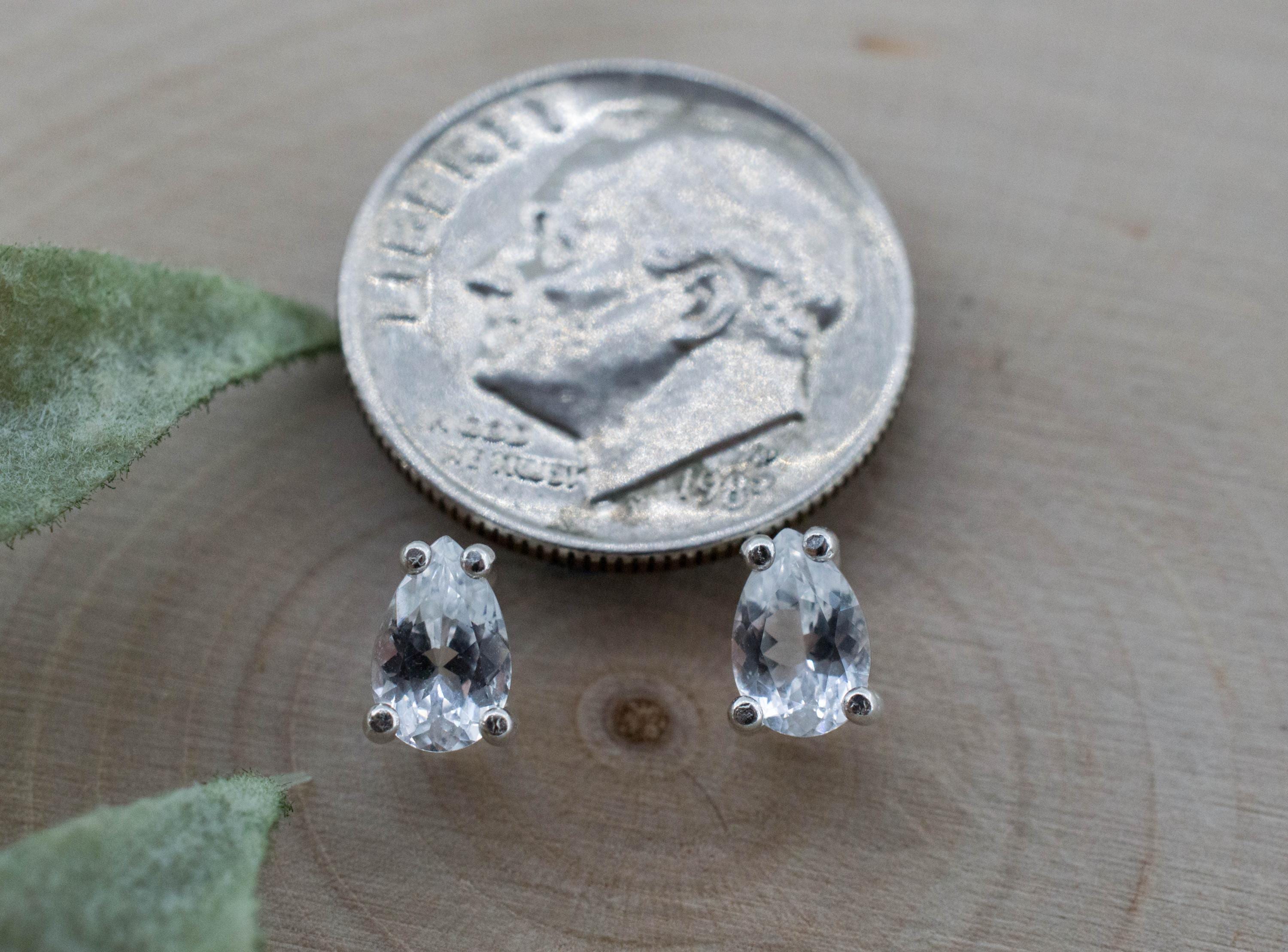 Goshenite Earrings; Natural Untreated Mozambique Platinum Beryl; 0.755cts - Mark Oliver Gems