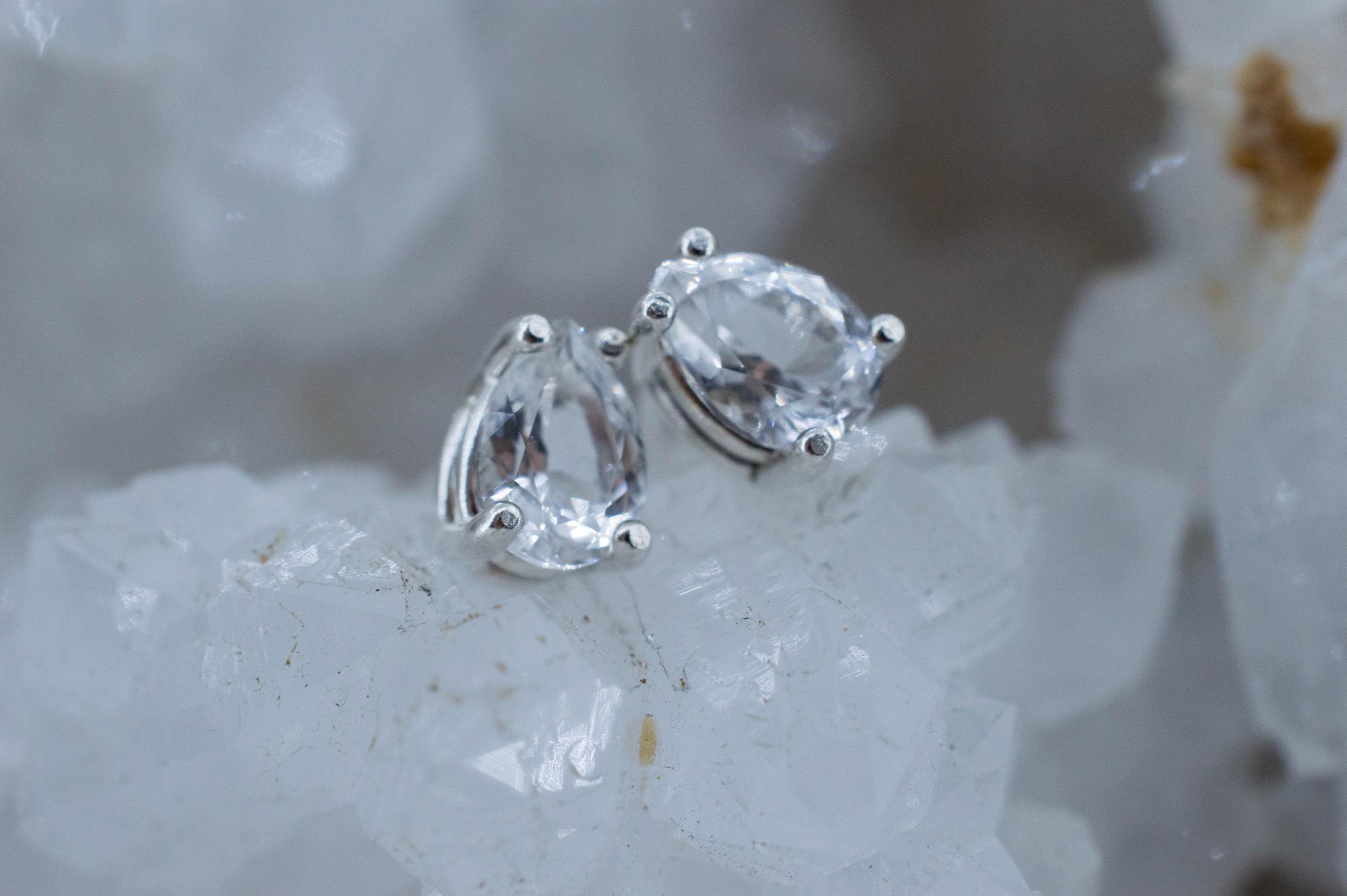 Goshenite Earrings; Natural Untreated Mozambique Platinum Beryl; 1.345cts - Mark Oliver Gems