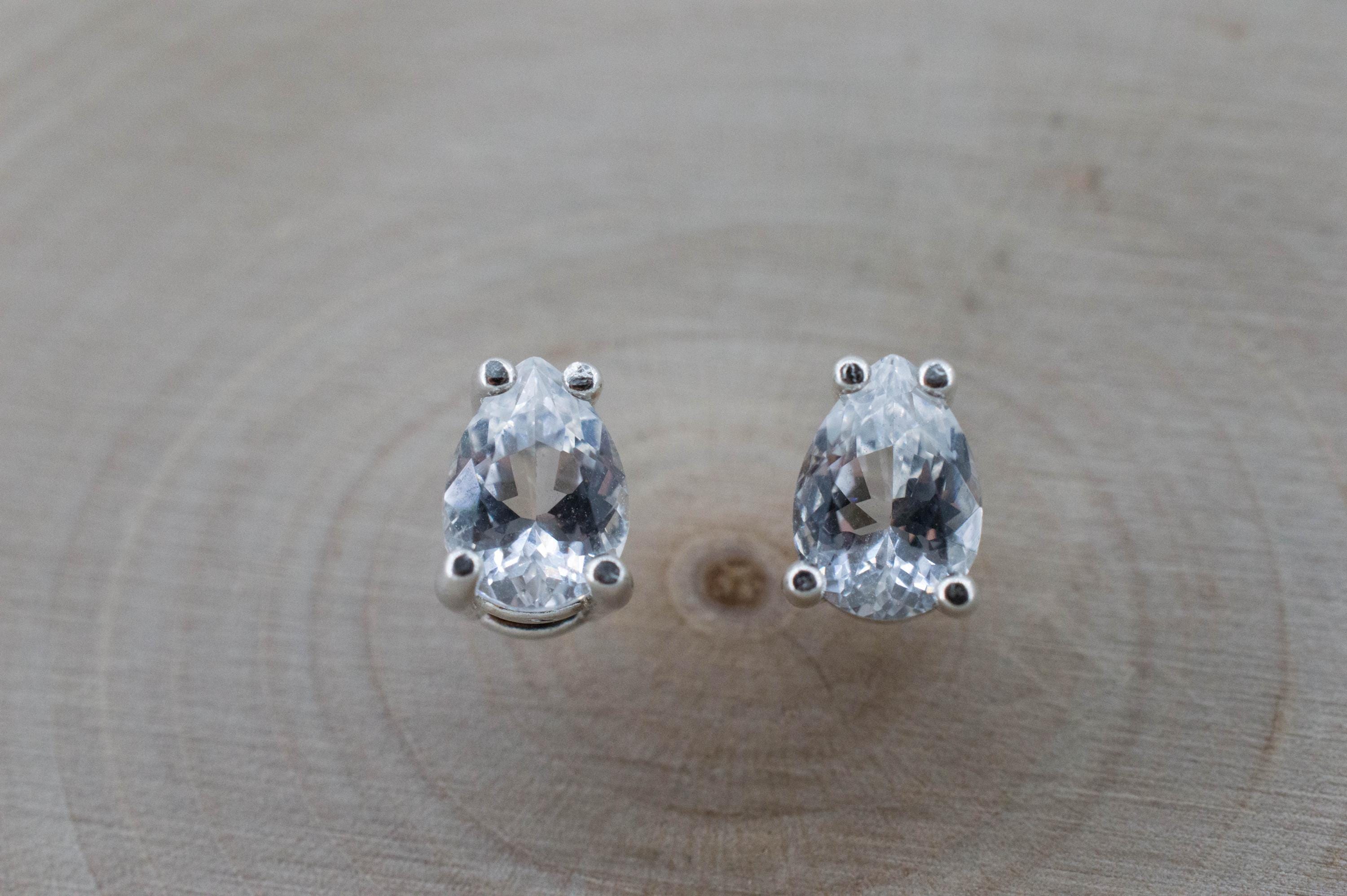 Goshenite Earrings; Natural Untreated Mozambique Platinum Beryl; 1.345cts - Mark Oliver Gems