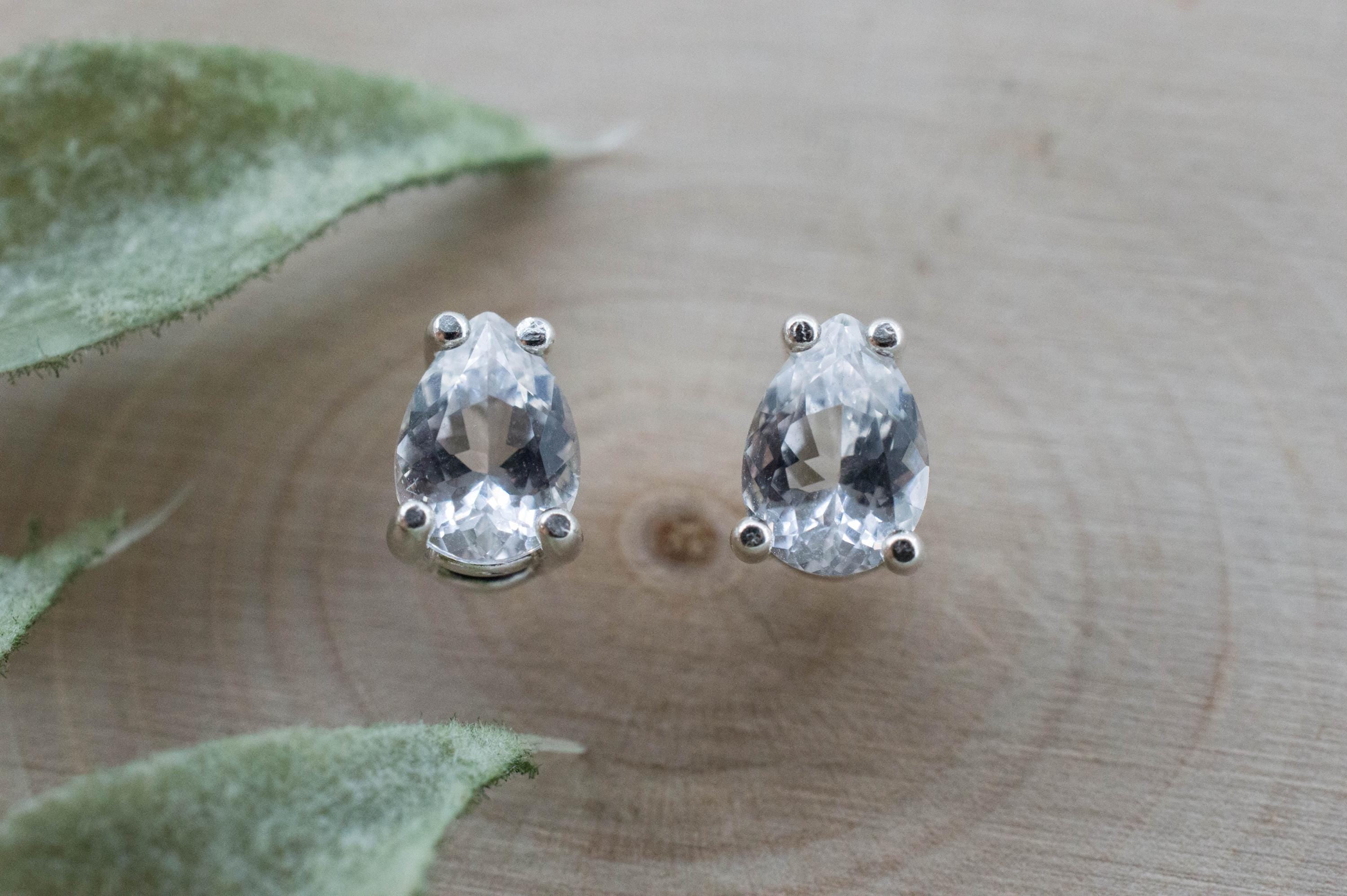 Goshenite Earrings; Natural Untreated Mozambique Platinum Beryl; 1.345cts - Mark Oliver Gems