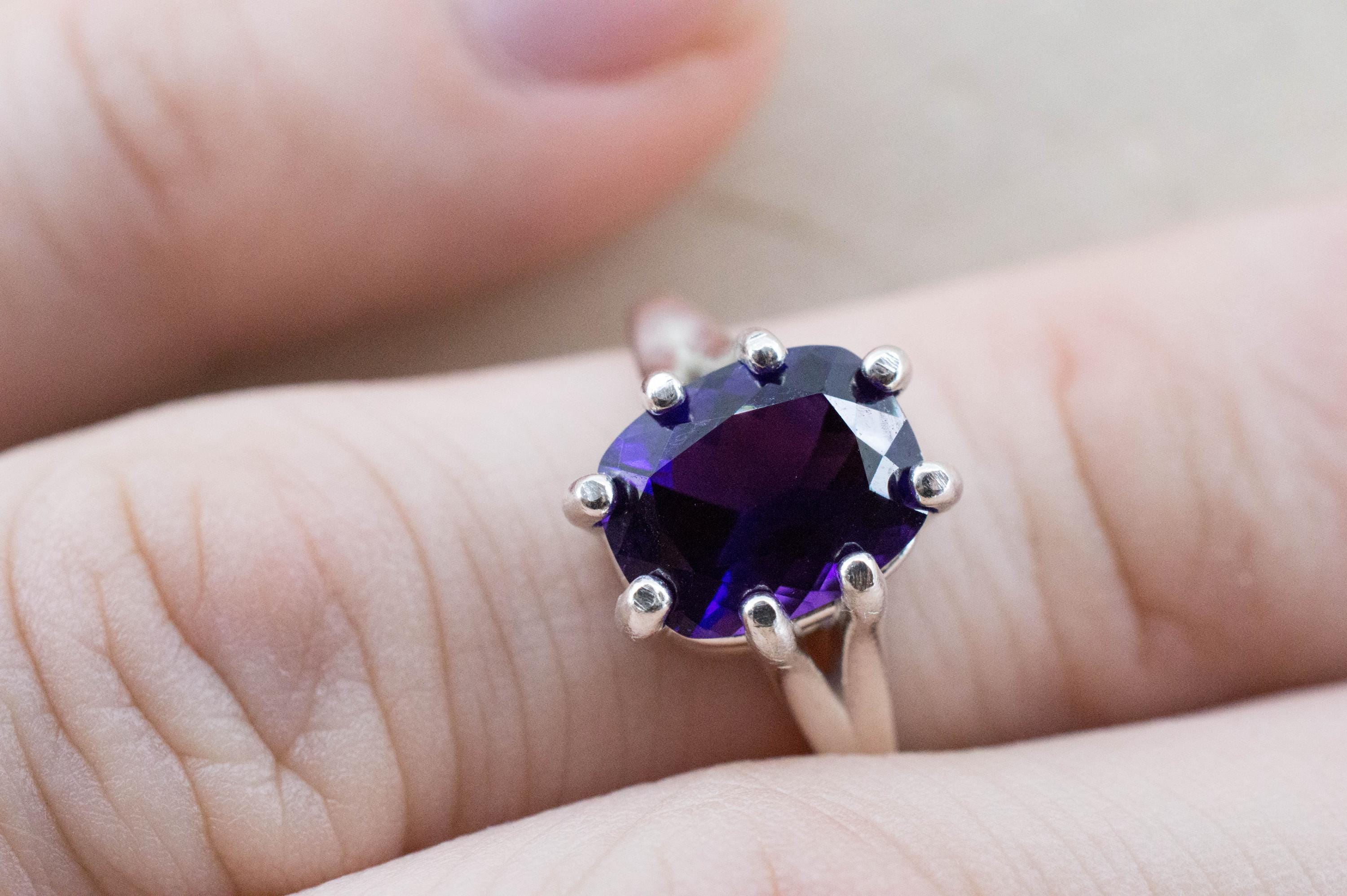Amethyst Ring; Natural Untreated Uruguay Amethyst; 2.405cts - Mark Oliver Gems