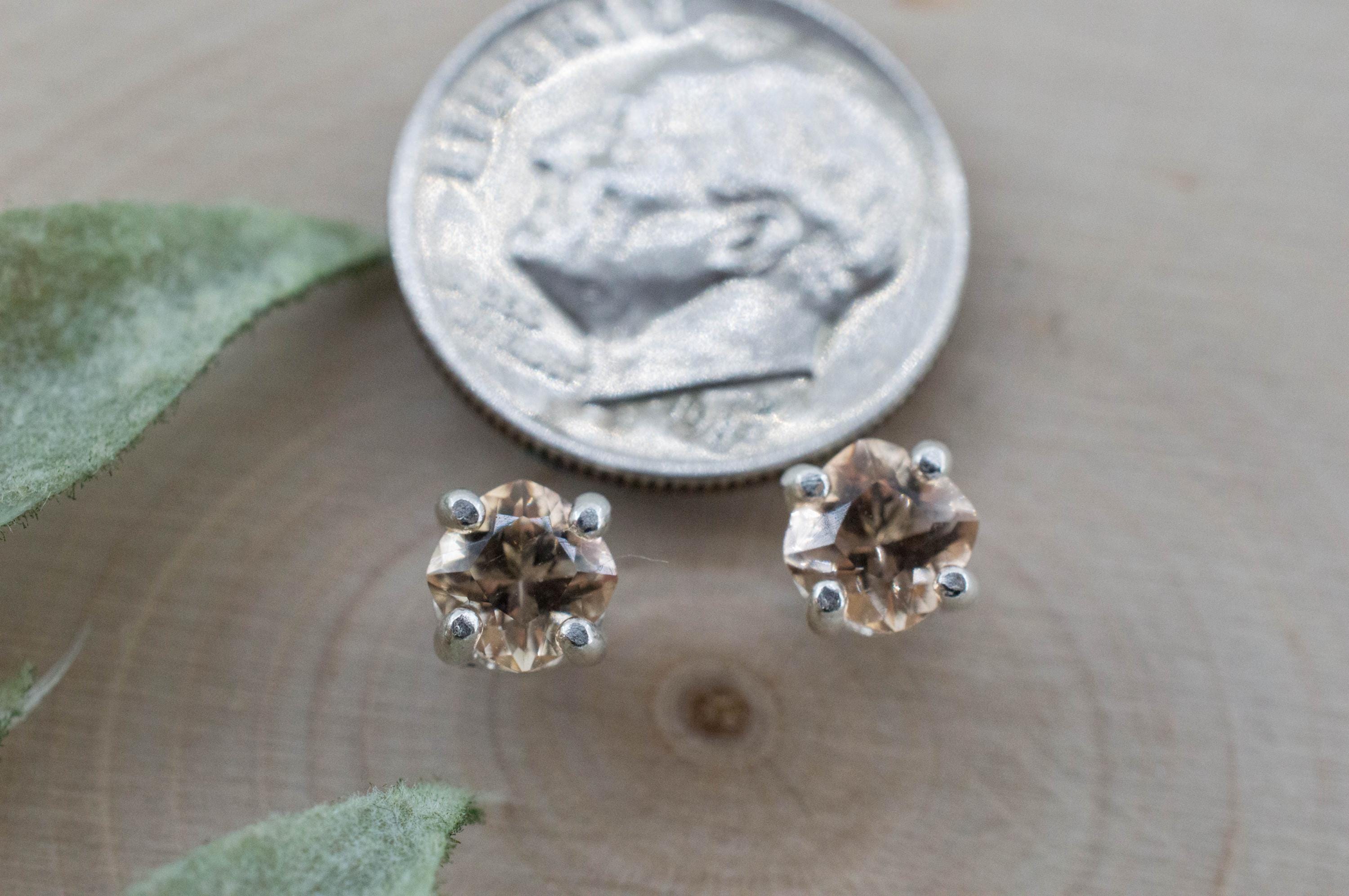 Peach Tourmaline Earrings; Natural Untreated Brazil Pink Tourmaline; 0.970cts - Mark Oliver Gems