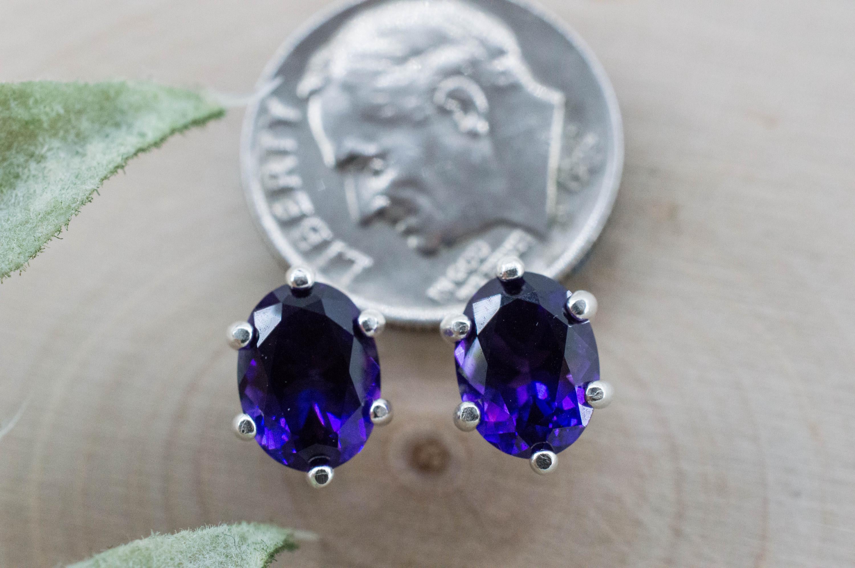 Amethyst Earrings, Natural Untreated Uruguay Amethyst; 2.330cts - Mark Oliver Gems