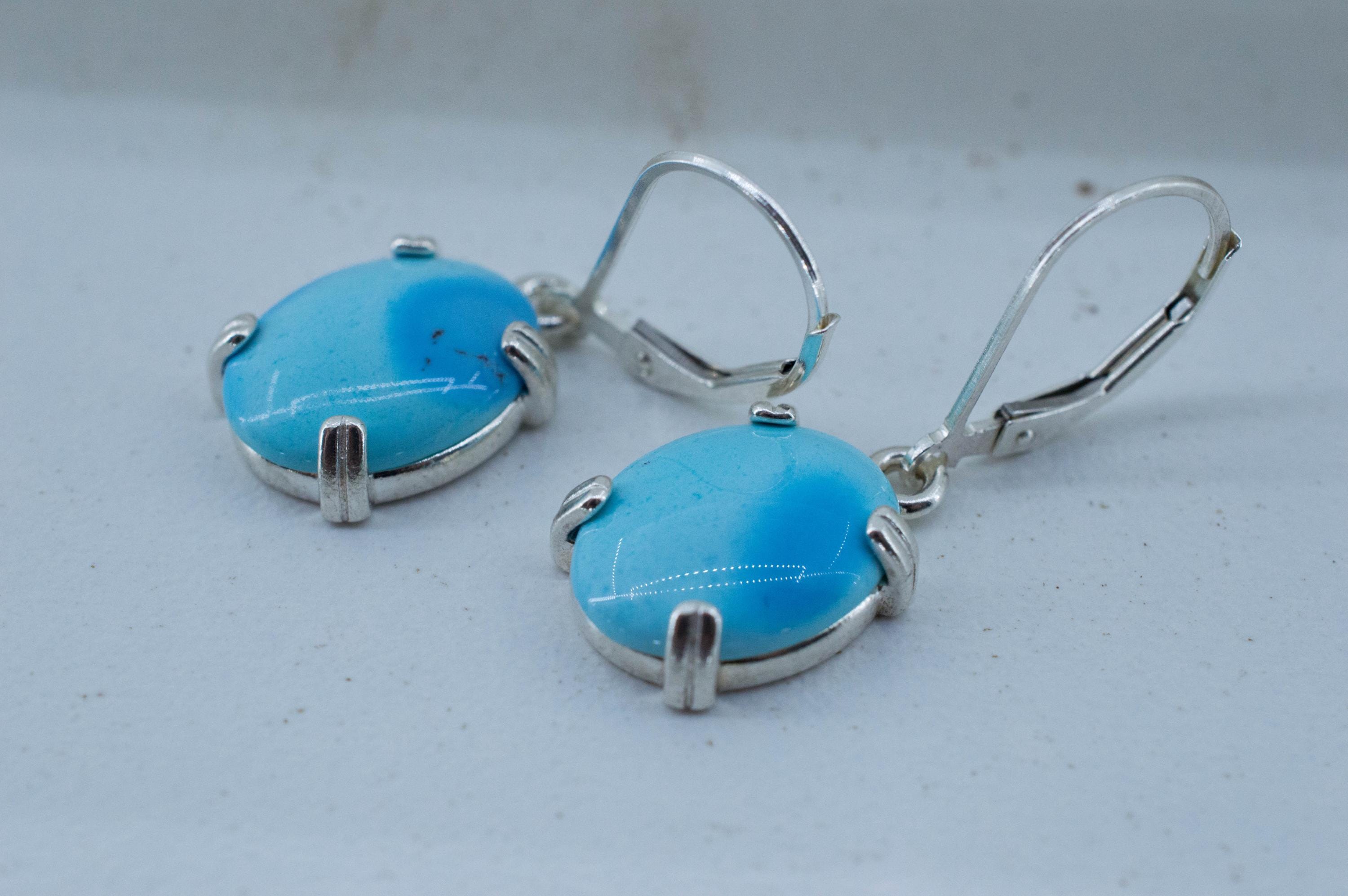 Golden Hills Turquoise Earrings, Natural Untreated Kazakhstan Turquoise; 5.660cts - Mark Oliver Gems