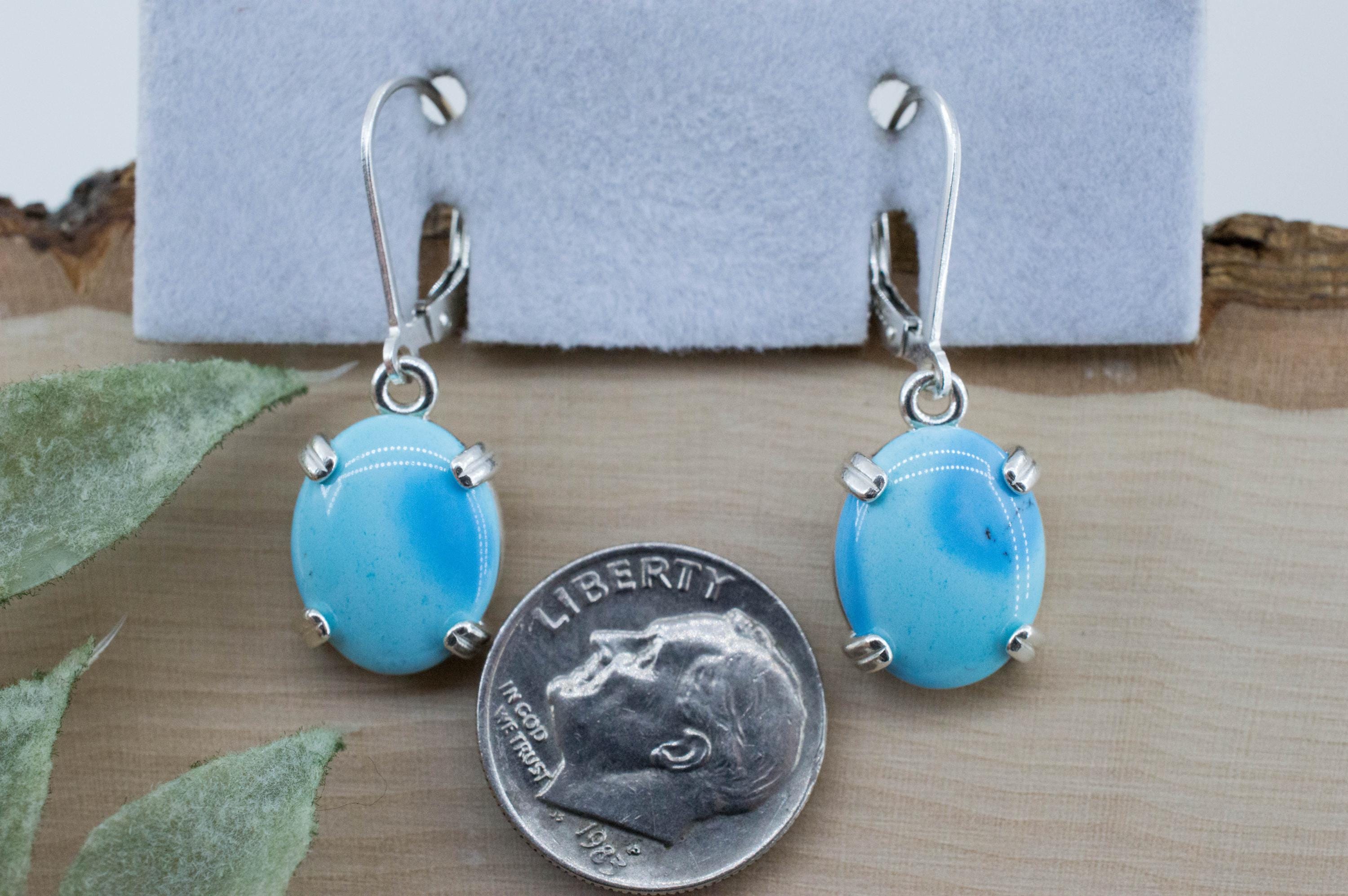 Golden Hills Turquoise Earrings, Natural Untreated Kazakhstan Turquoise; 5.660cts - Mark Oliver Gems