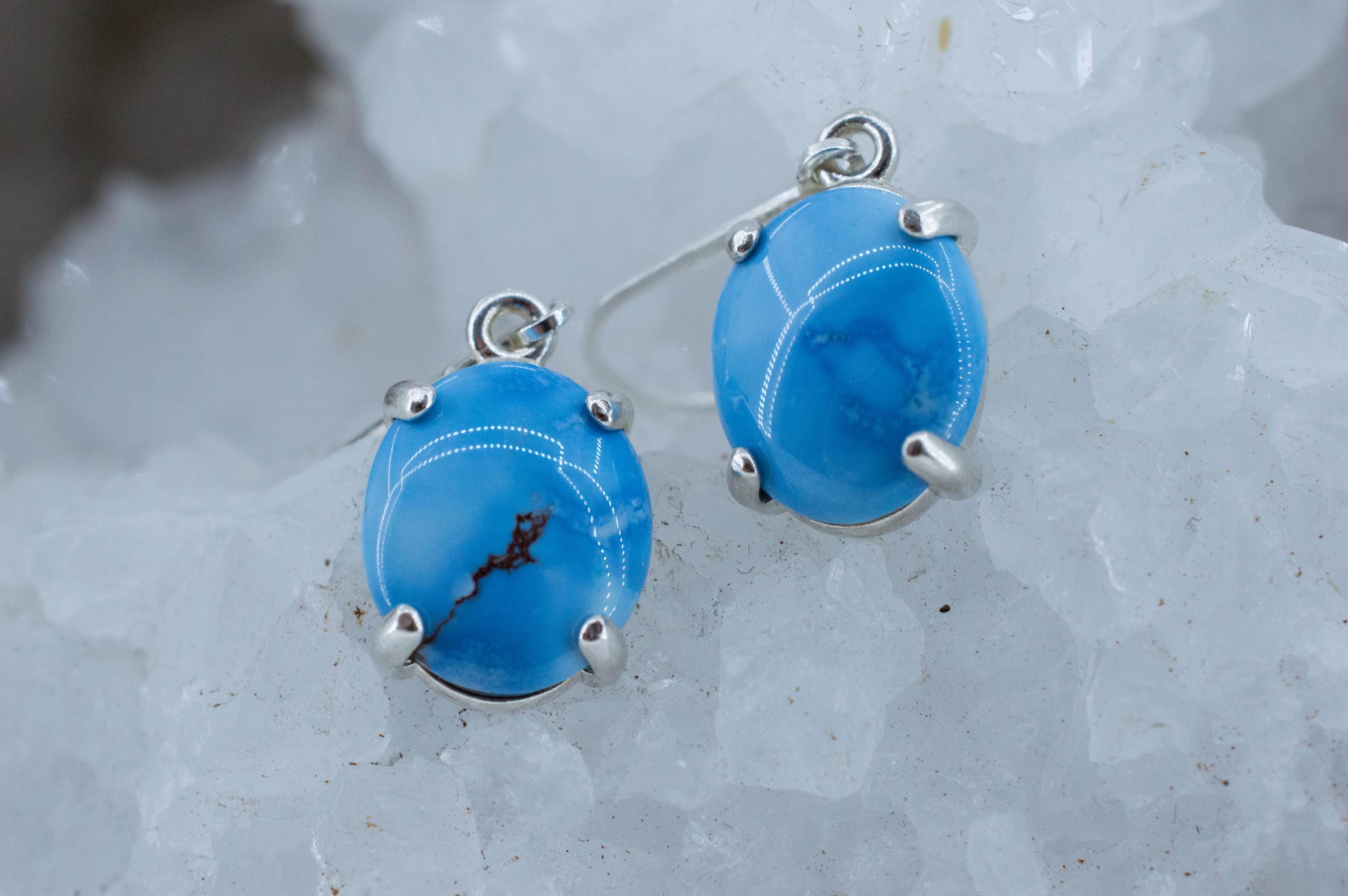 Golden Hills Turquoise Earrings, Natural Untreated Kazakhstan Turquoise; 5.935cts - Mark Oliver Gems