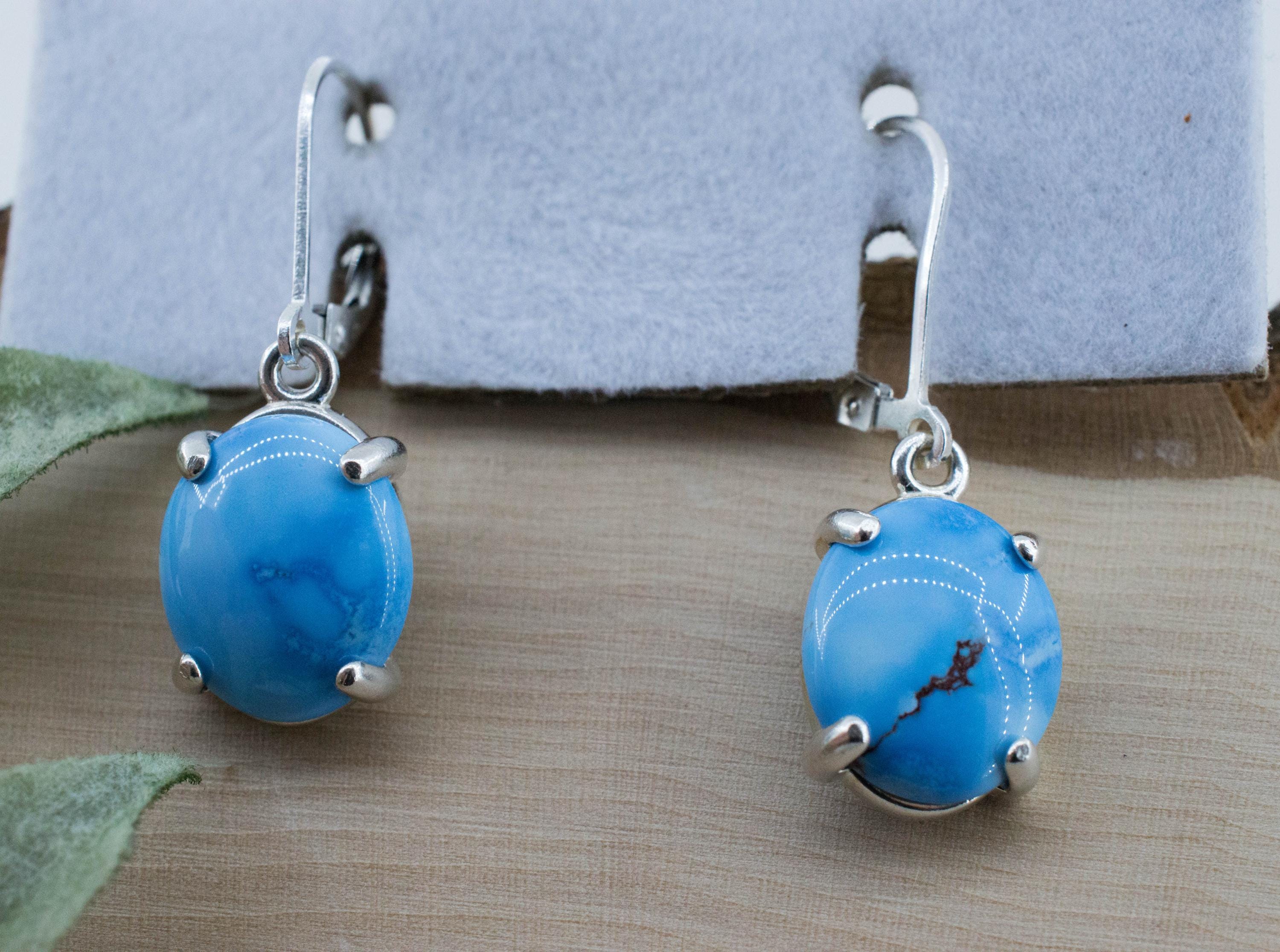 Golden Hills Turquoise Earrings, Natural Untreated Kazakhstan Turquoise; 5.935cts - Mark Oliver Gems