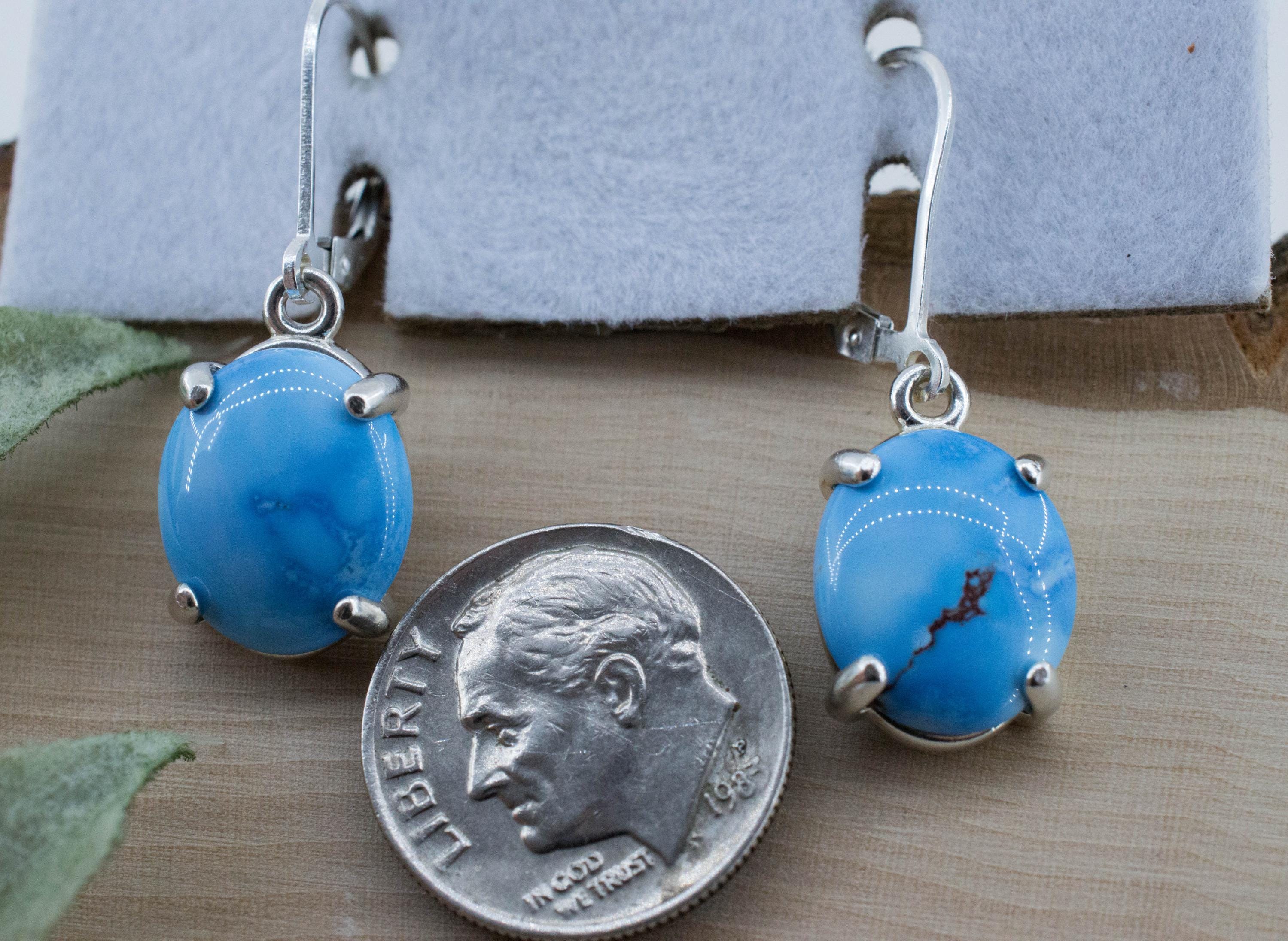 Golden Hills Turquoise Earrings, Natural Untreated Kazakhstan Turquoise; 5.935cts - Mark Oliver Gems