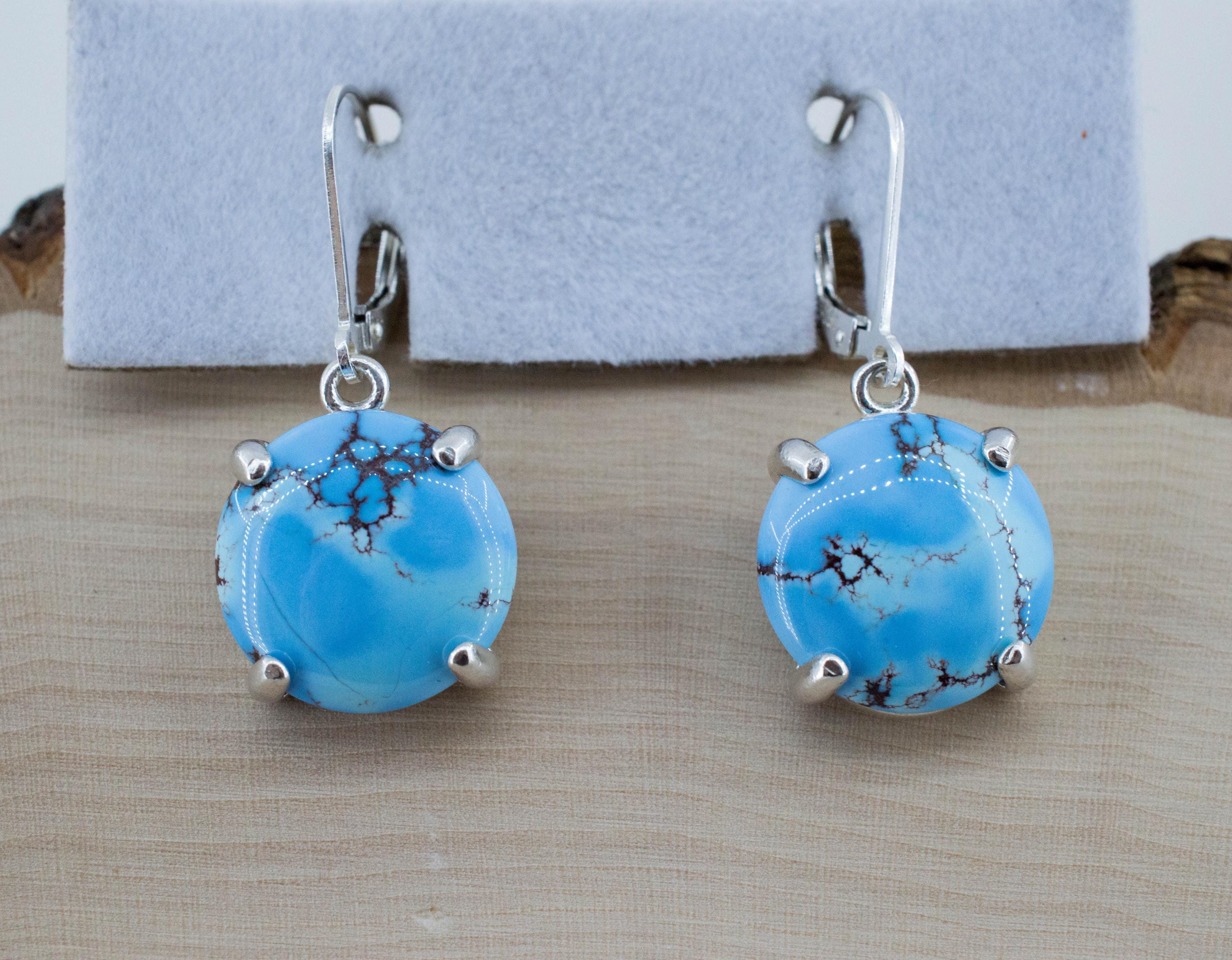 Golden Hills Turquoise Earrings, Natural Untreated Kazakhstan Turquoise; 10.750cts - Mark Oliver Gems