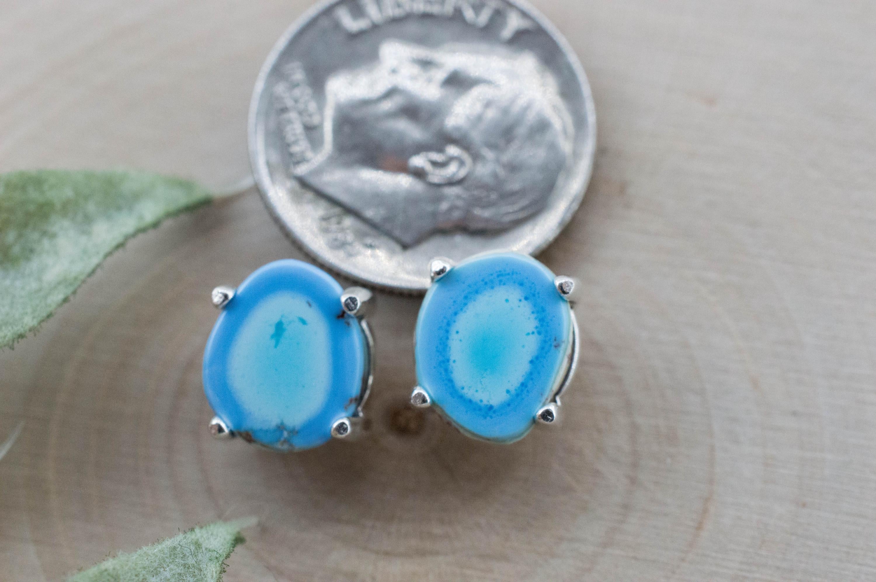 Golden Hills Turquoise Earrings, Natural Untreated Kazakhstan Turquoise; 2.445cts - Mark Oliver Gems