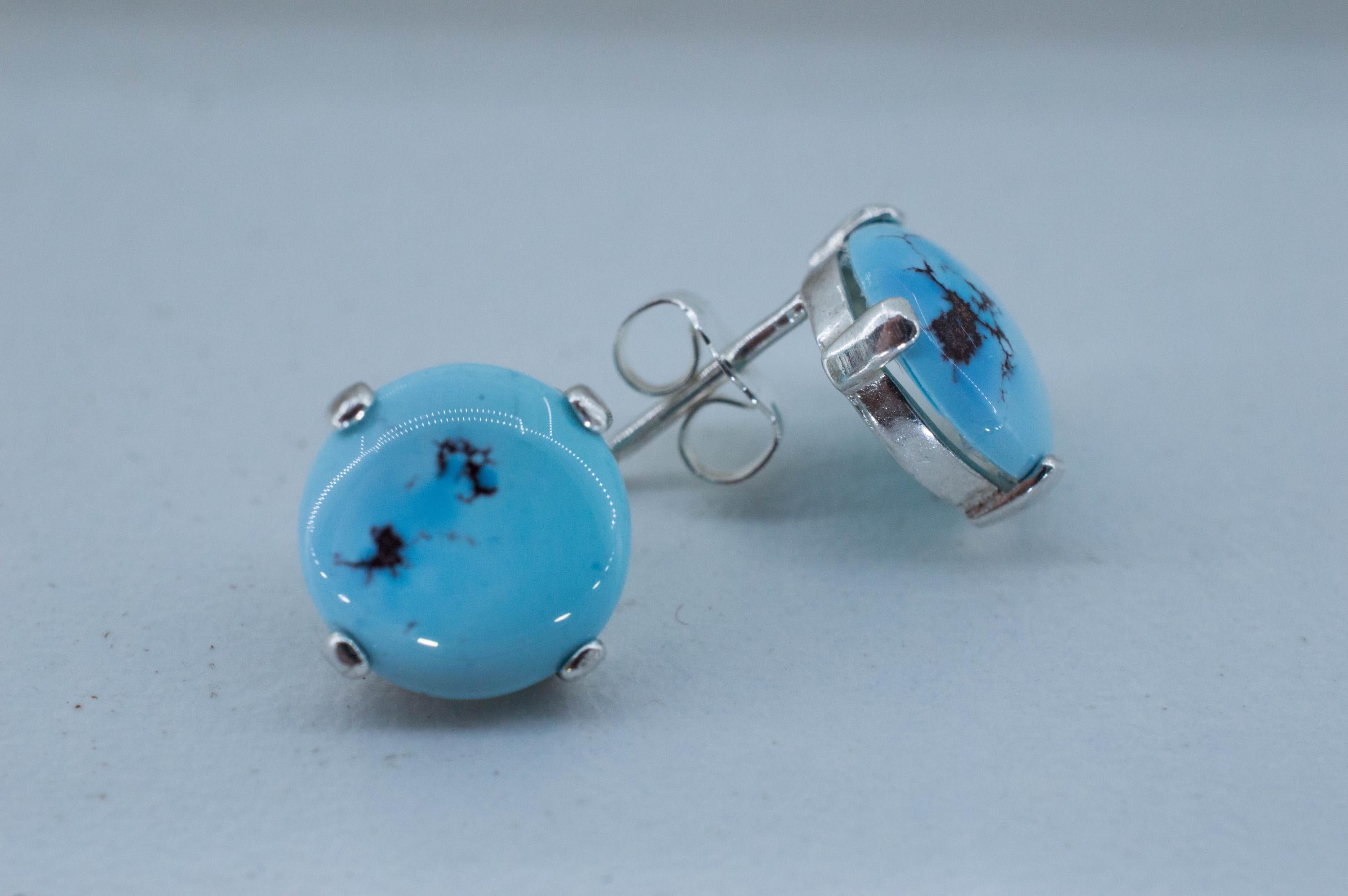 Golden Hills Turquoise Earrings, Natural Untreated Kazakhstan Turquoise; 3.340cts - Mark Oliver Gems