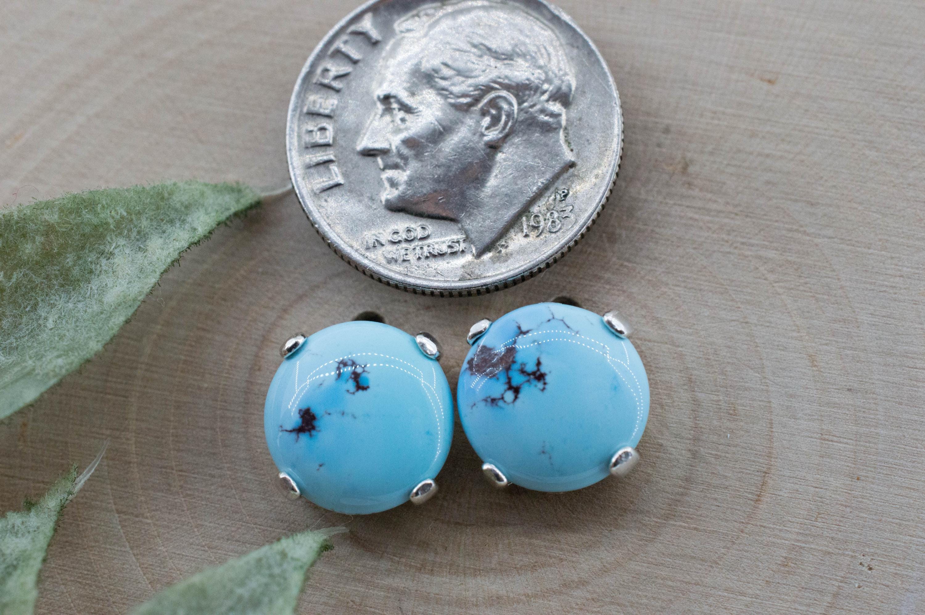 Golden Hills Turquoise Earrings, Natural Untreated Kazakhstan Turquoise; 3.340cts - Mark Oliver Gems