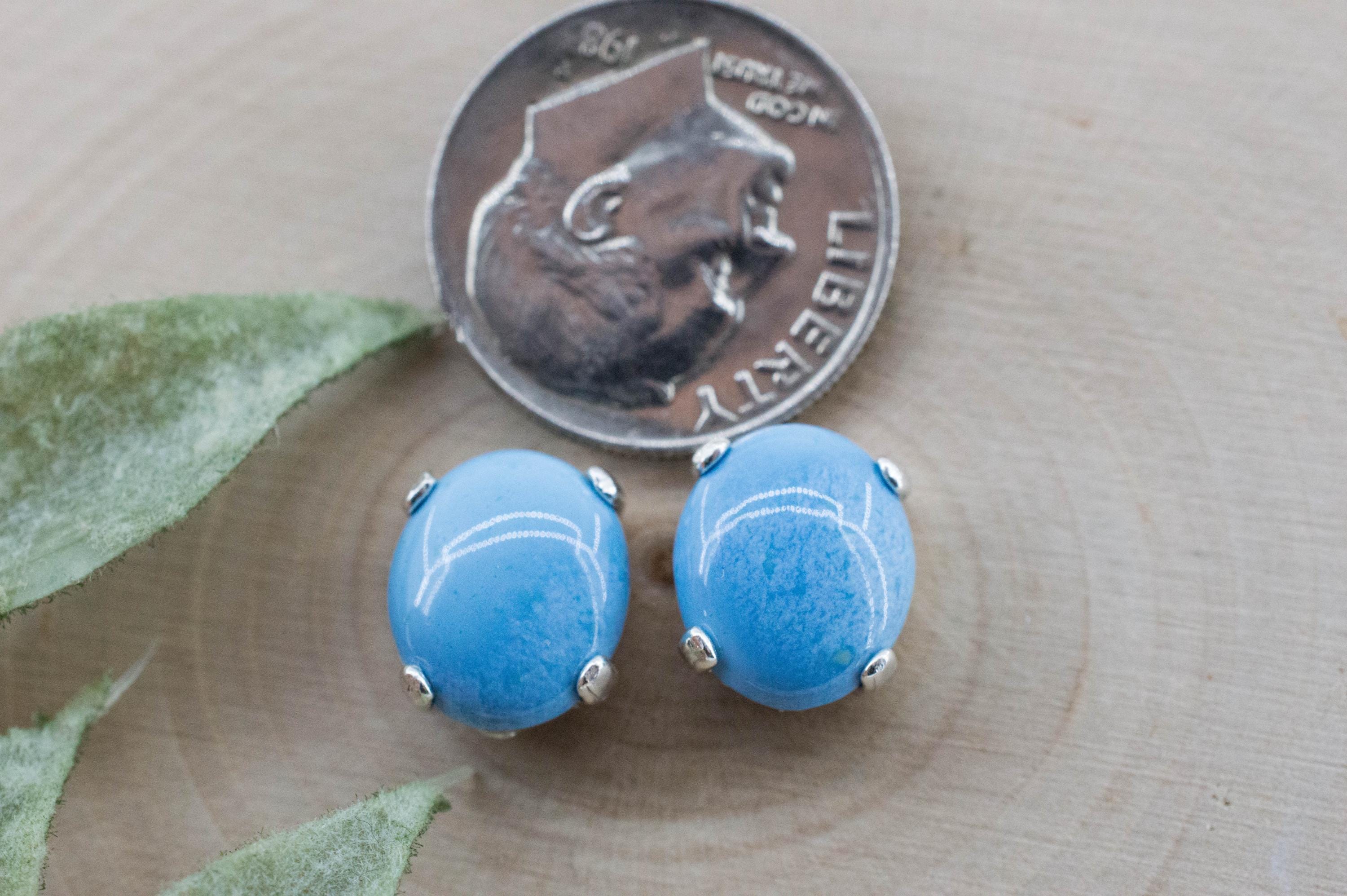 Golden Hills Turquoise Earrings, Natural Untreated Kazakhstan Turquoise; 3.745cts - Mark Oliver Gems