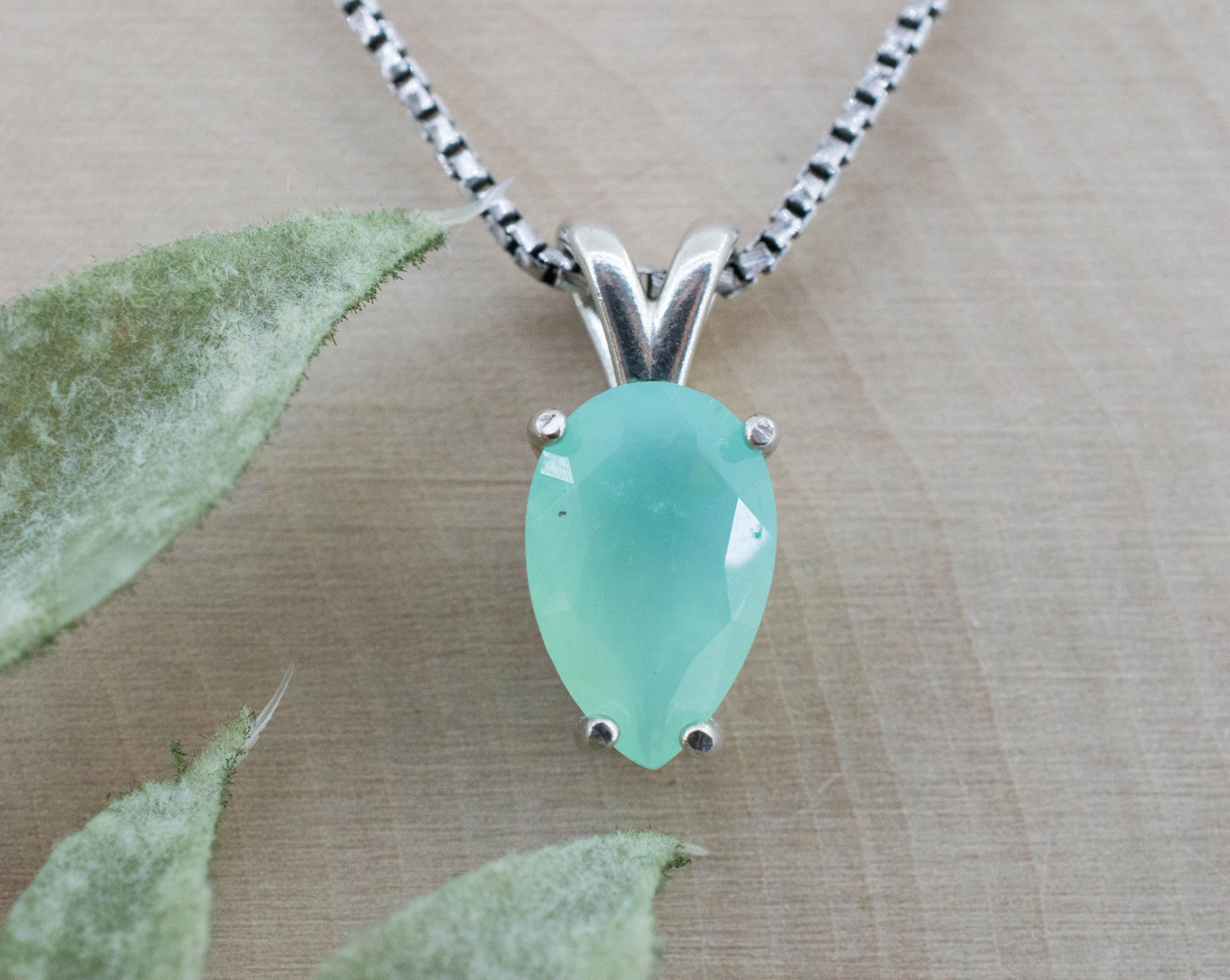 Green Opal Pendant, Natural Untreated Tanzania Prase Opal; 1.935cts - Mark Oliver Gems