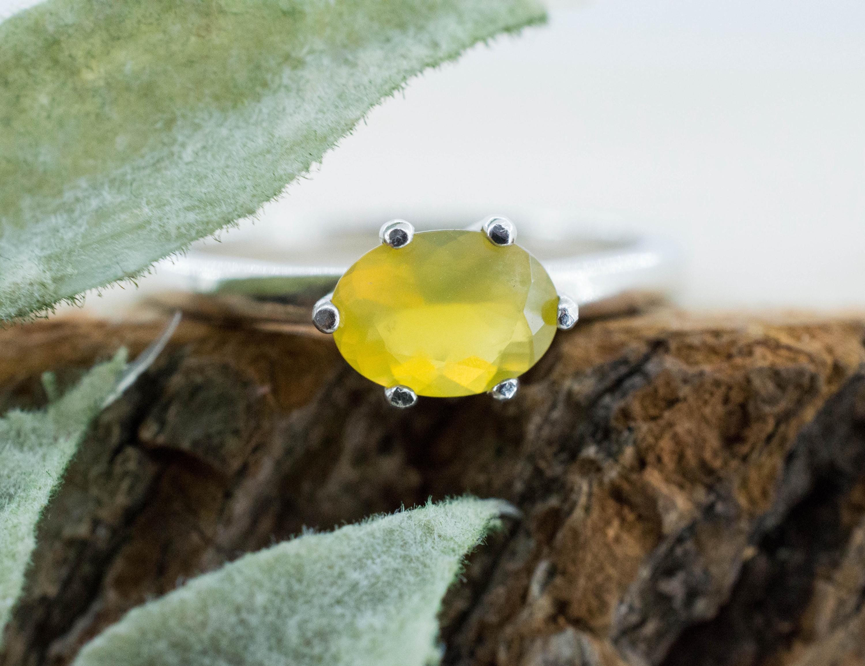 Yellow Opal Ring, Natural Untreated Tanzania Opal; 0.555cts - Mark Oliver Gems