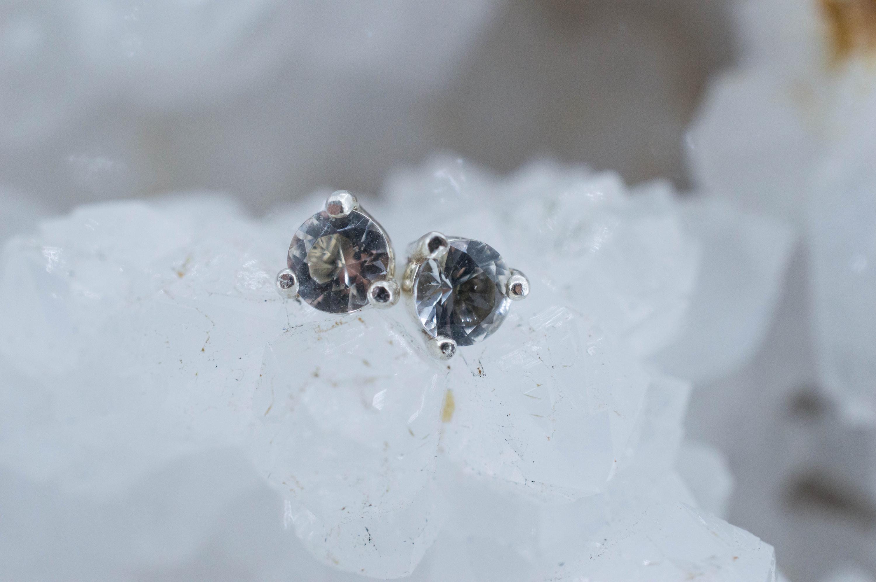 Goshenite Earrings; Natural Untreated Mozambique Platinum Beryl; 0.390cts - Mark Oliver Gems