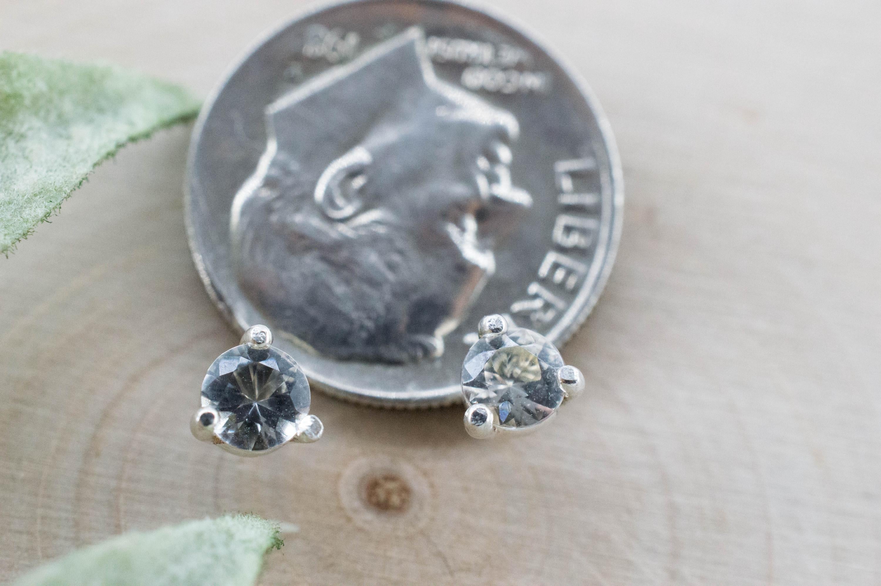 Goshenite Earrings; Natural Untreated Mozambique Platinum Beryl; 0.390cts - Mark Oliver Gems