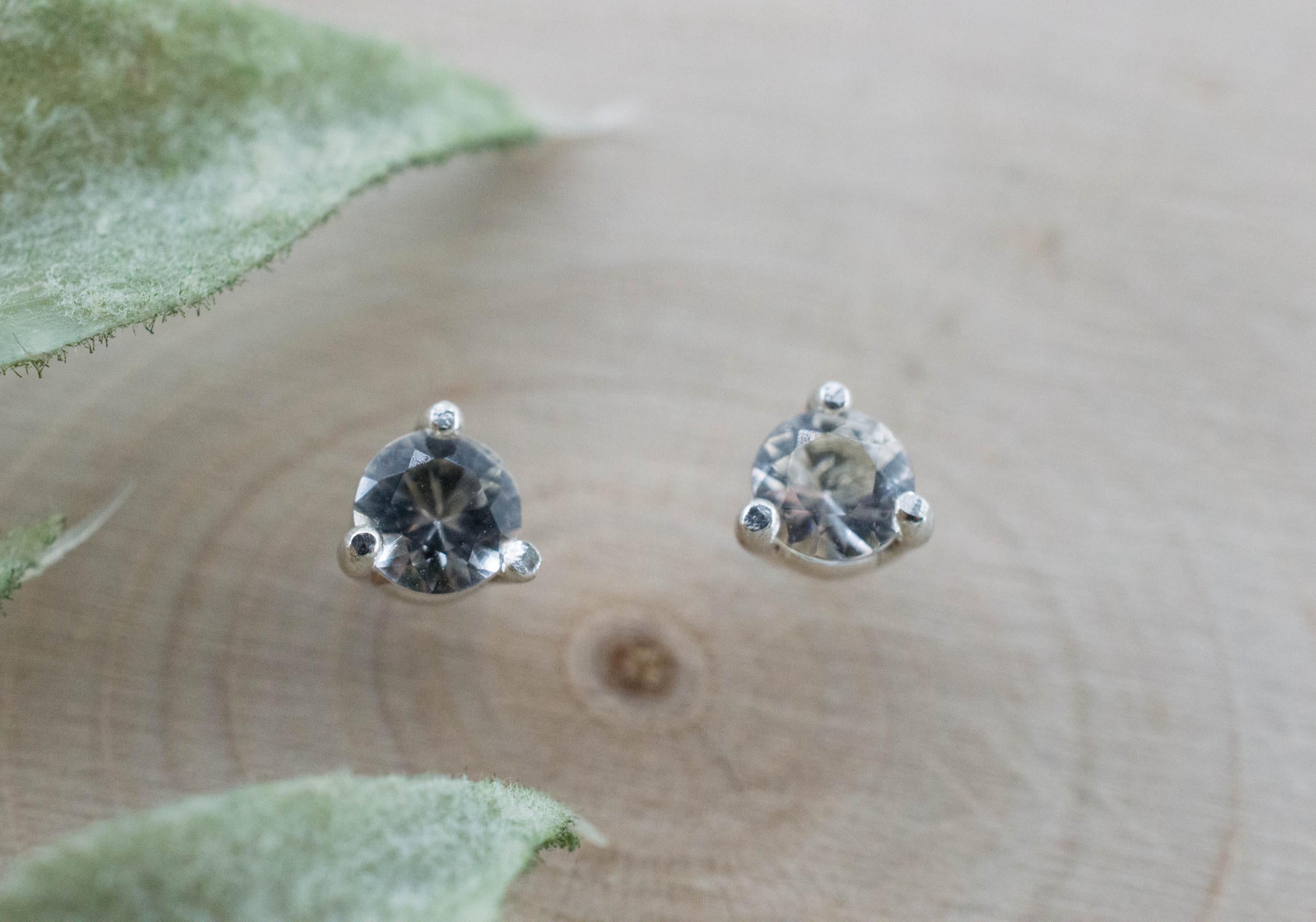 Goshenite Earrings; Natural Untreated Mozambique Platinum Beryl; 0.390cts - Mark Oliver Gems