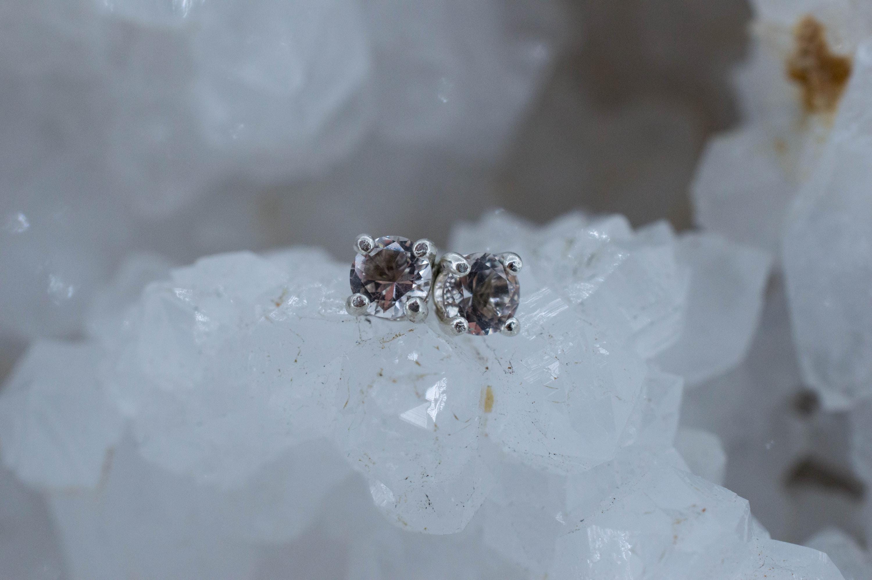 Goshenite Earrings; Natural Untreated Brazil Beryl; 0.460cts - Mark Oliver Gems