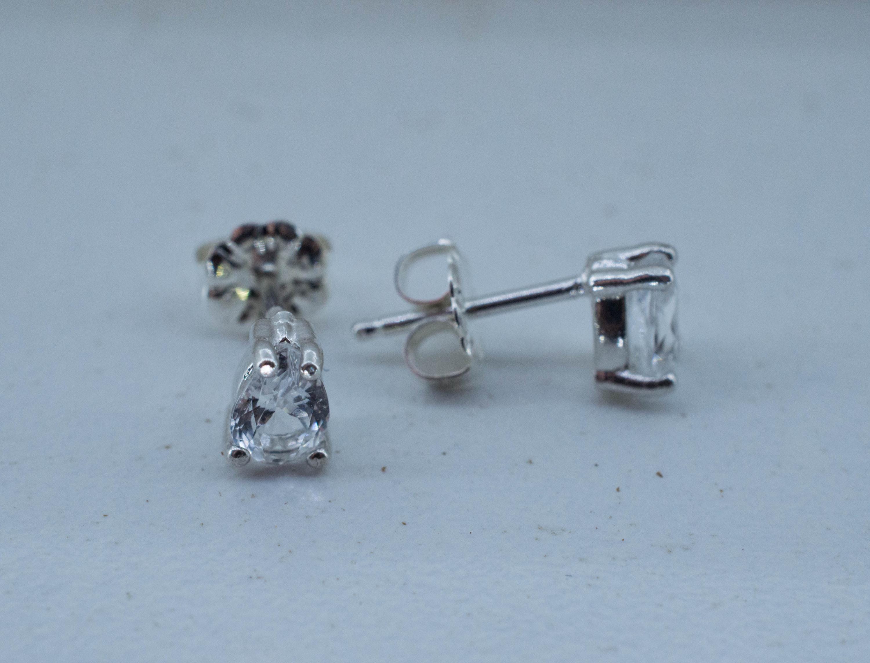 Goshenite Earrings; Natural Untreated Mozambique Platinum Beryl; 0.755cts - Mark Oliver Gems