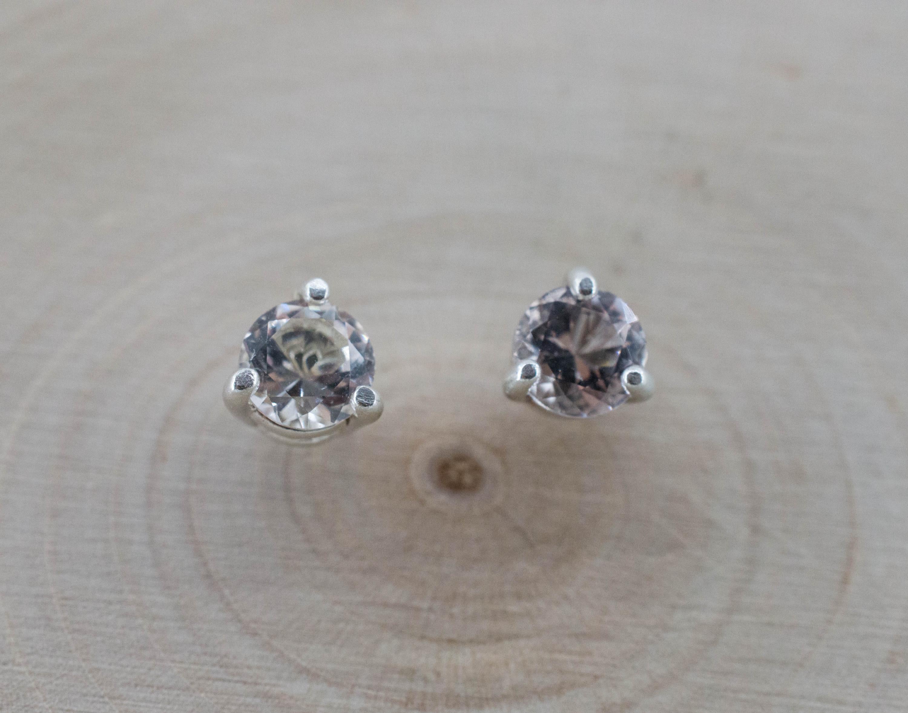 Goshenite Earrings; Natural Untreated Brazil Beryl; 0.805cts - Mark Oliver Gems