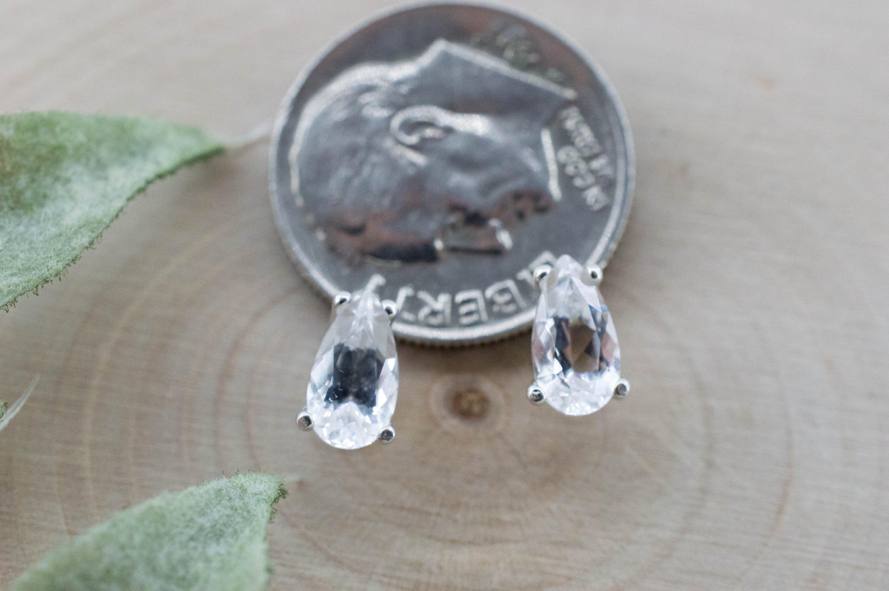 Goshenite Earrings; Natural Untreated Mozambique Platinum Beryl; 0.960cts - Mark Oliver Gems