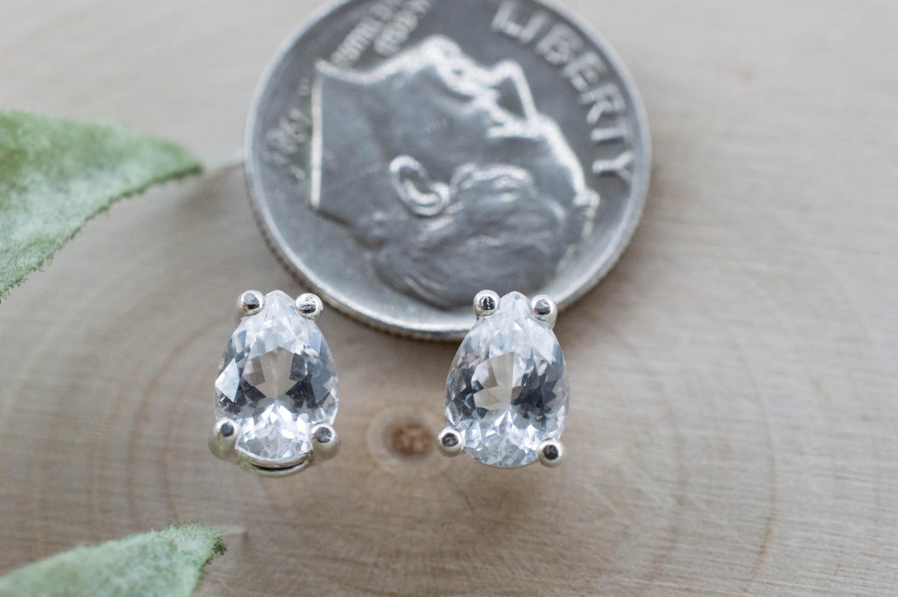 Goshenite Earrings; Natural Untreated Mozambique Platinum Beryl; 1.345cts - Mark Oliver Gems