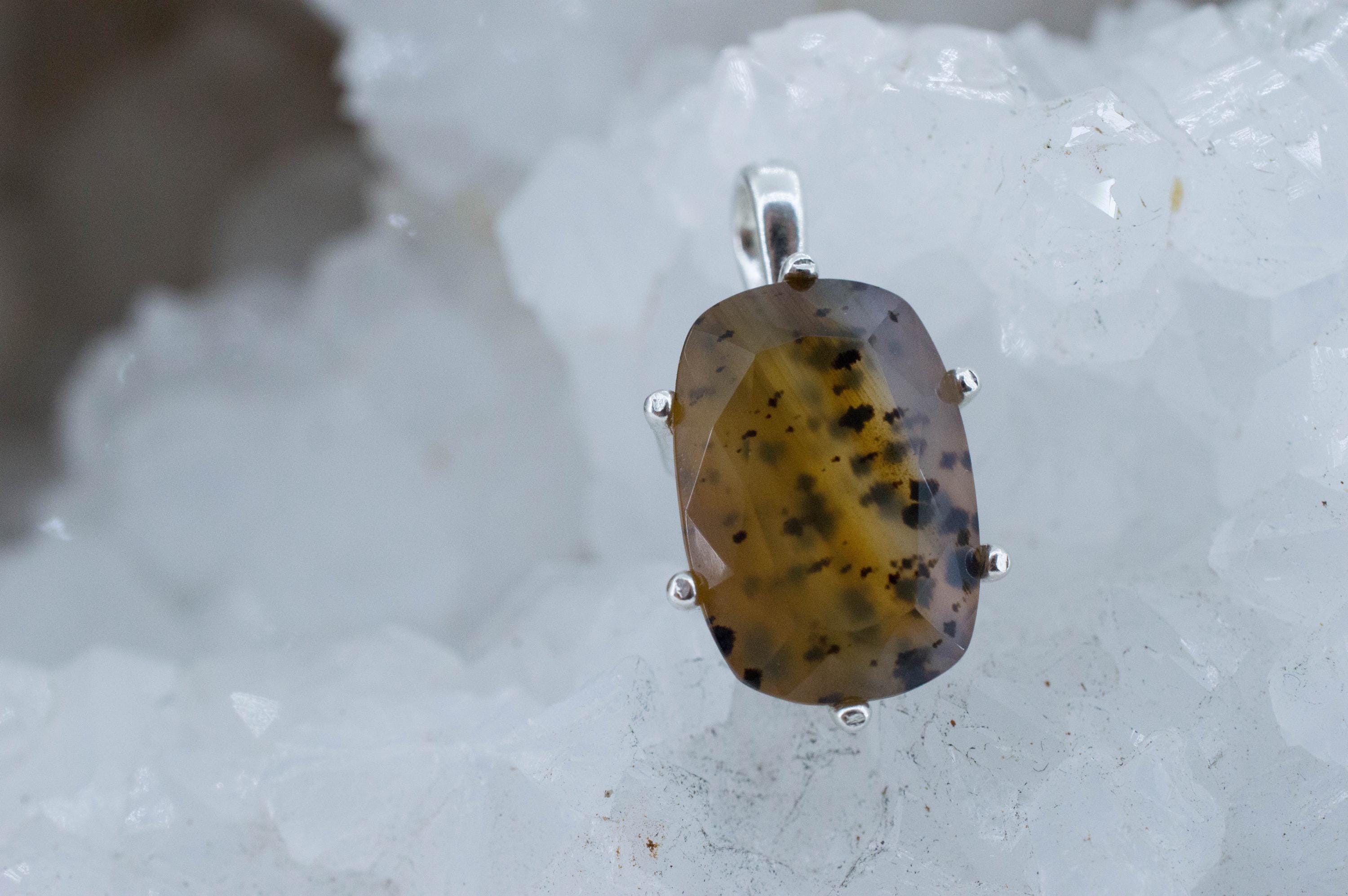 Montana Agate Pendant, Natural Untreated USA Moss Agate; 7.735cts - Mark Oliver Gems