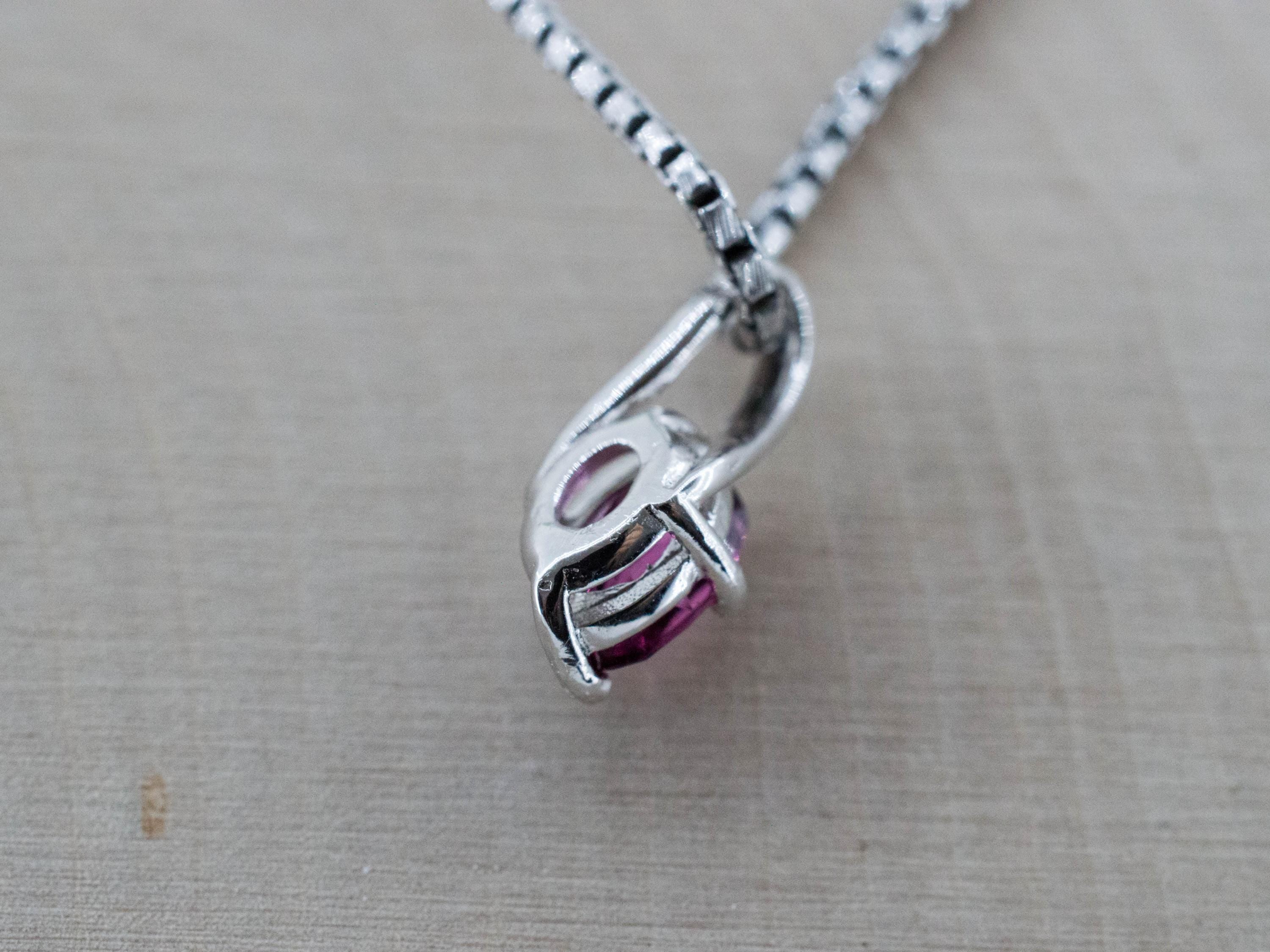 Cranberry Garnet Pendant; Natural Untreated Tanzanian Rhodolite Garnet; 0.850cts - Mark Oliver Gems