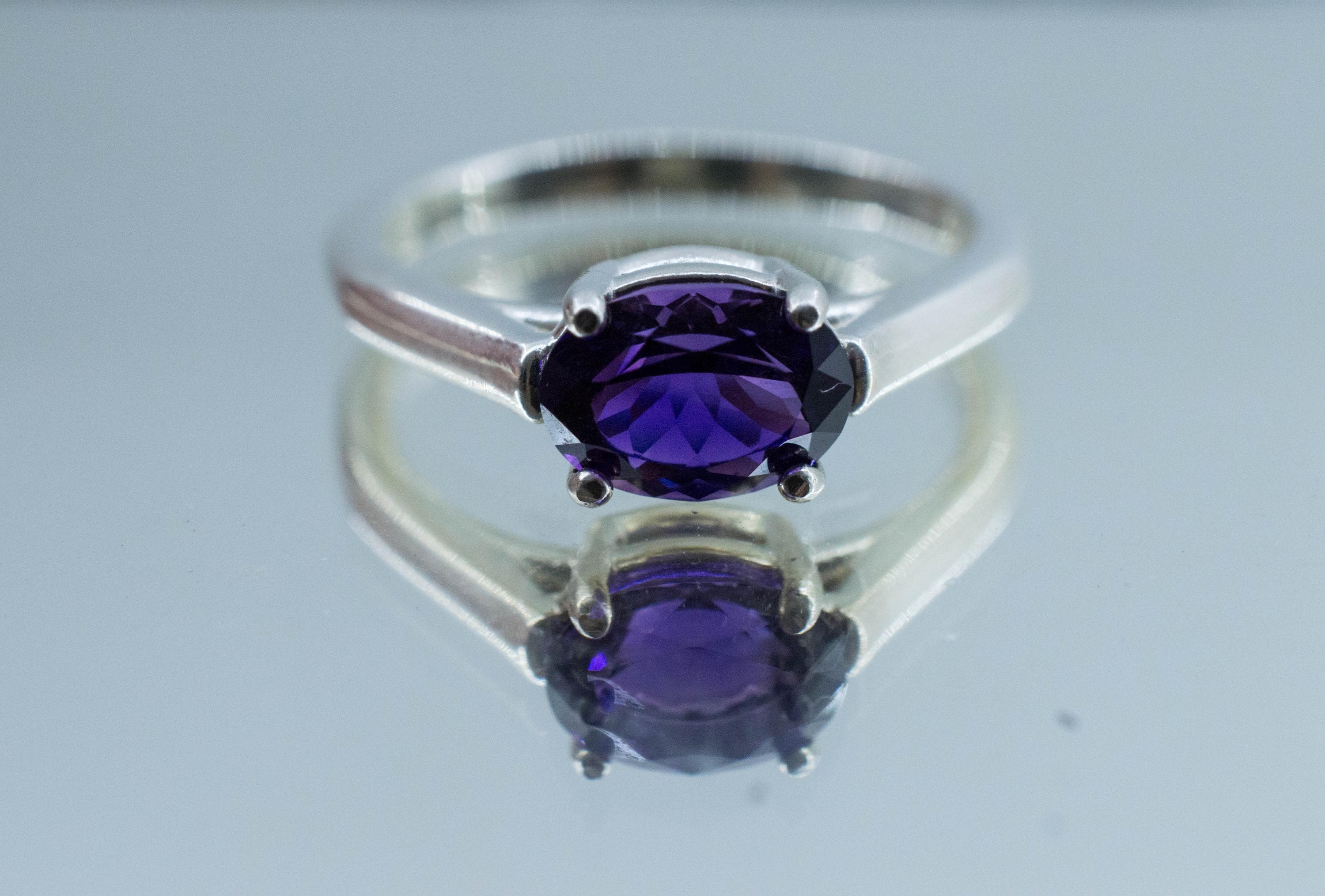Amethyst Ring; Natural Untreated Uruguay Amethyst; 1.095cts - Mark Oliver Gems