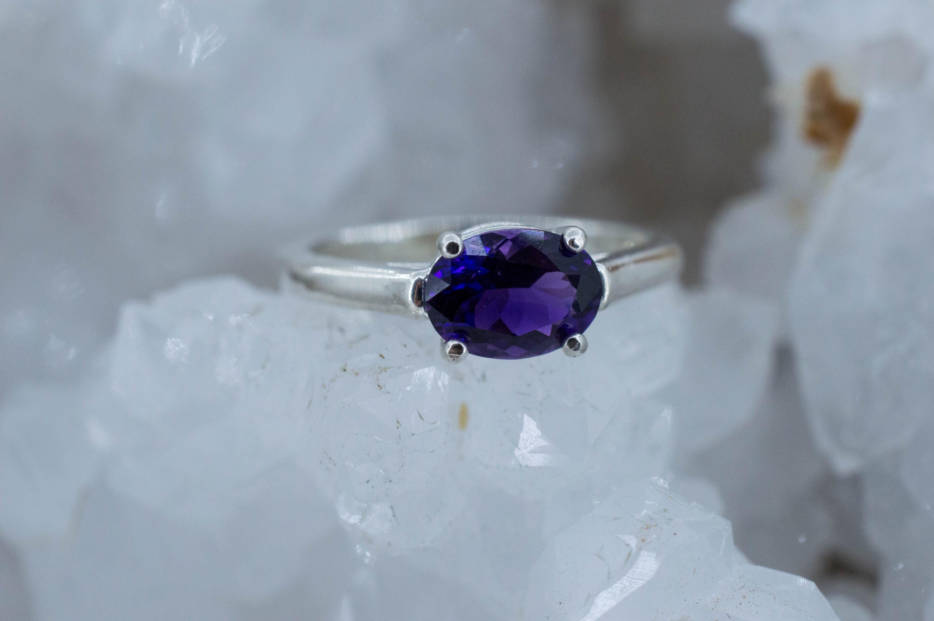 Amethyst Ring; Natural Untreated Uruguay Amethyst; 1.095cts - Mark Oliver Gems
