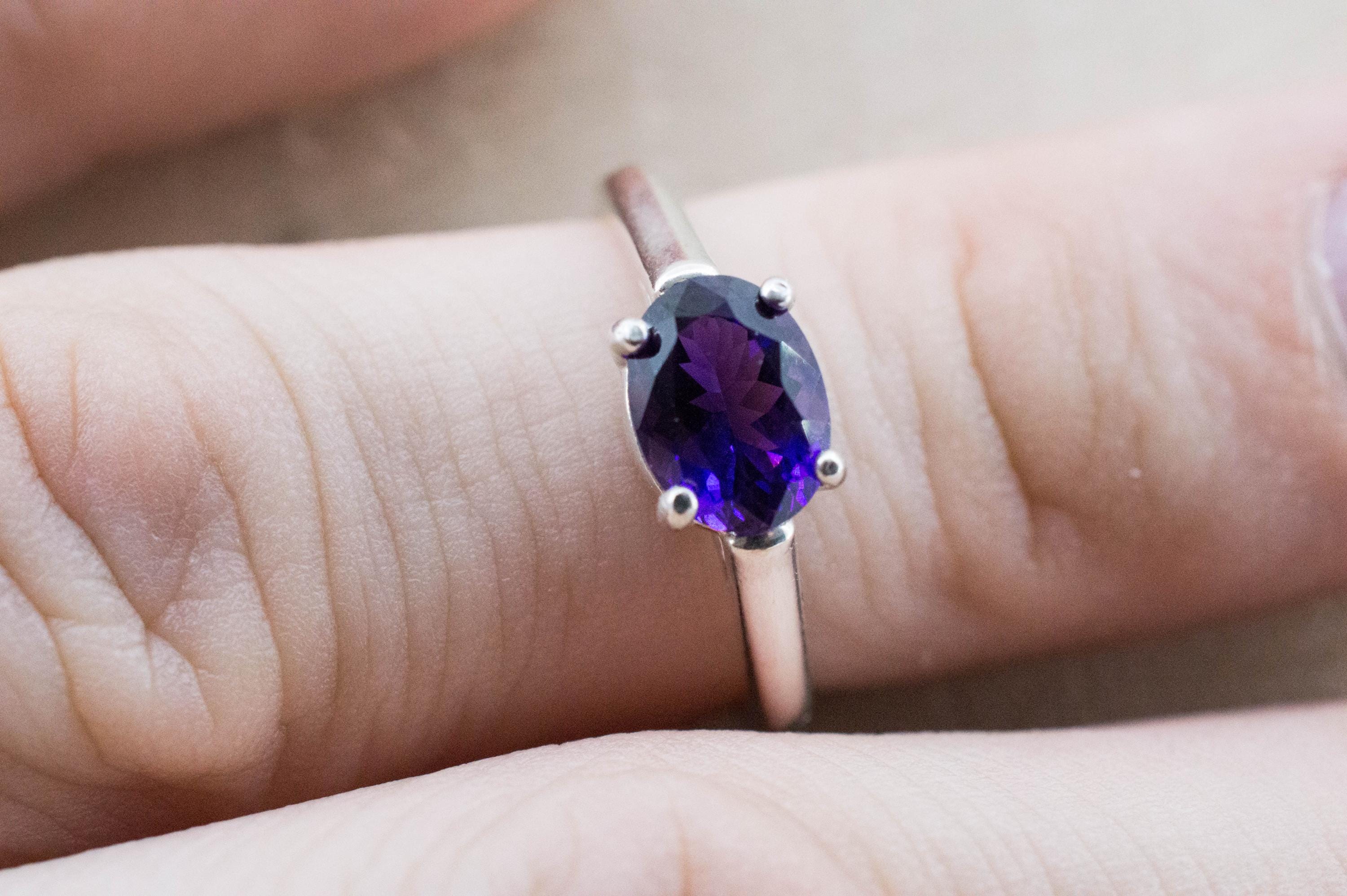 Amethyst Ring; Natural Untreated Uruguay Amethyst; 1.095cts - Mark Oliver Gems