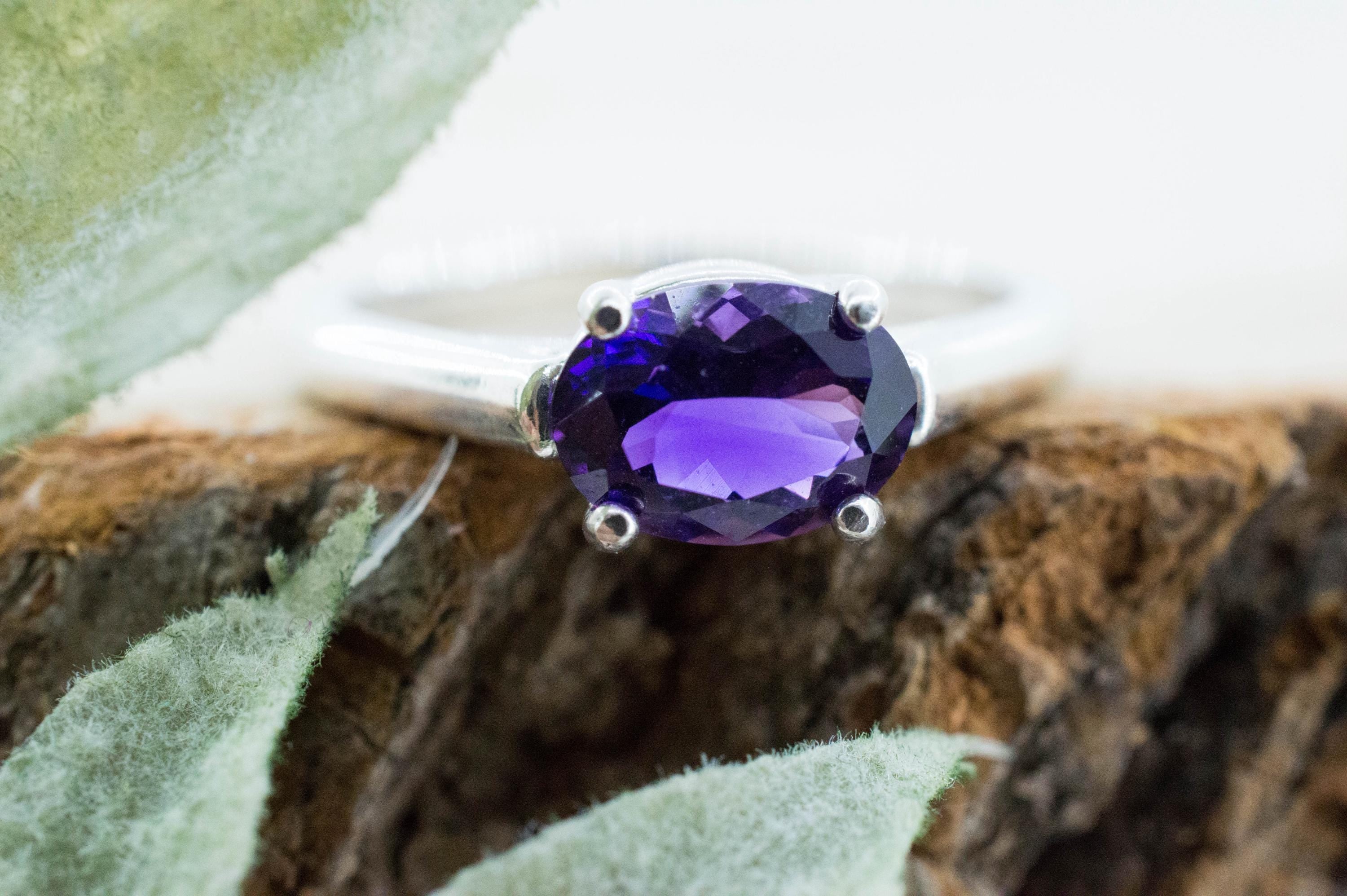Amethyst Ring; Natural Untreated Uruguay Amethyst; 1.095cts - Mark Oliver Gems