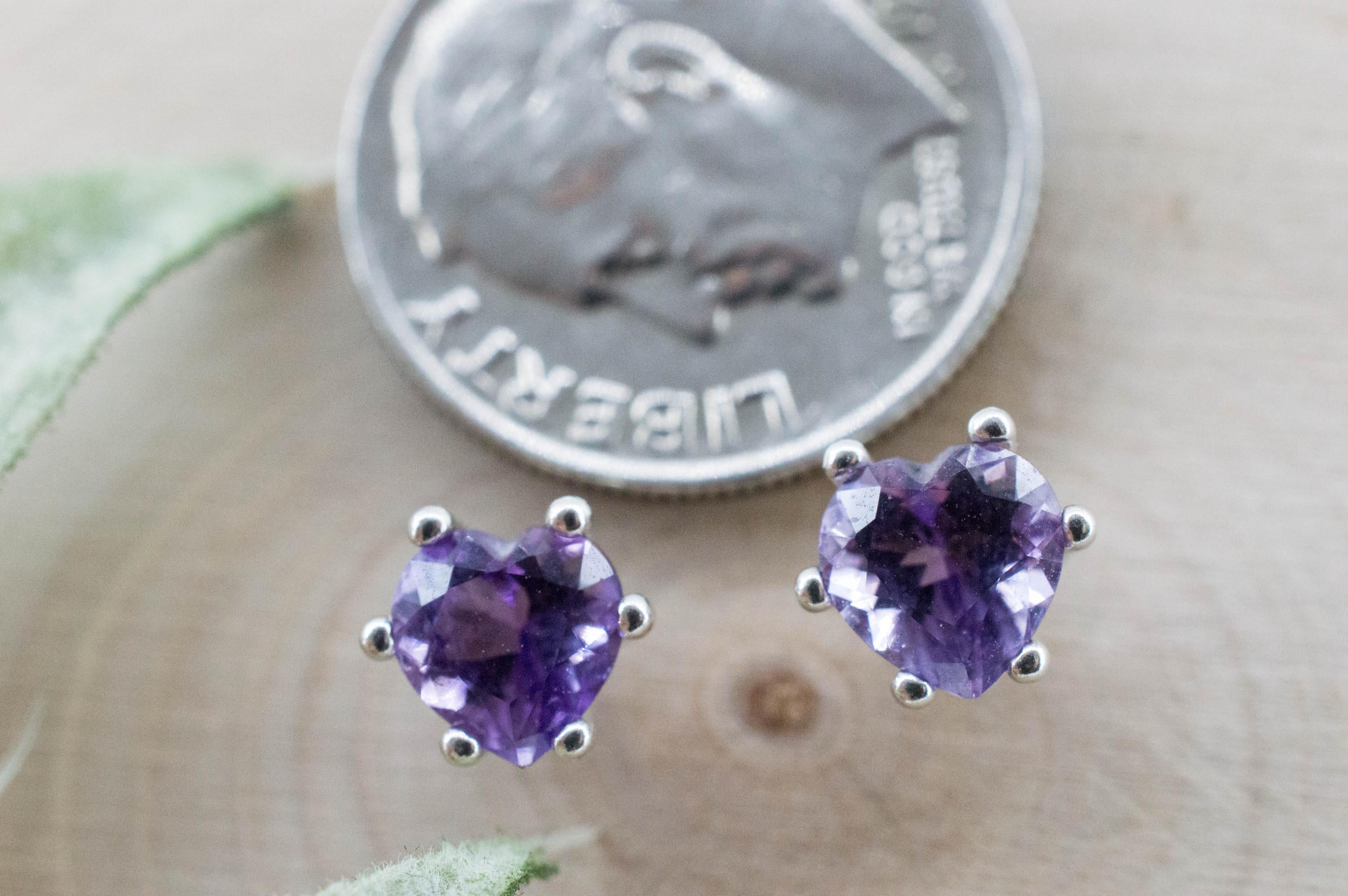 Amethyst Earrings, Natural Untreated Brazilian Amethyst; 1.090cts - Mark Oliver Gems