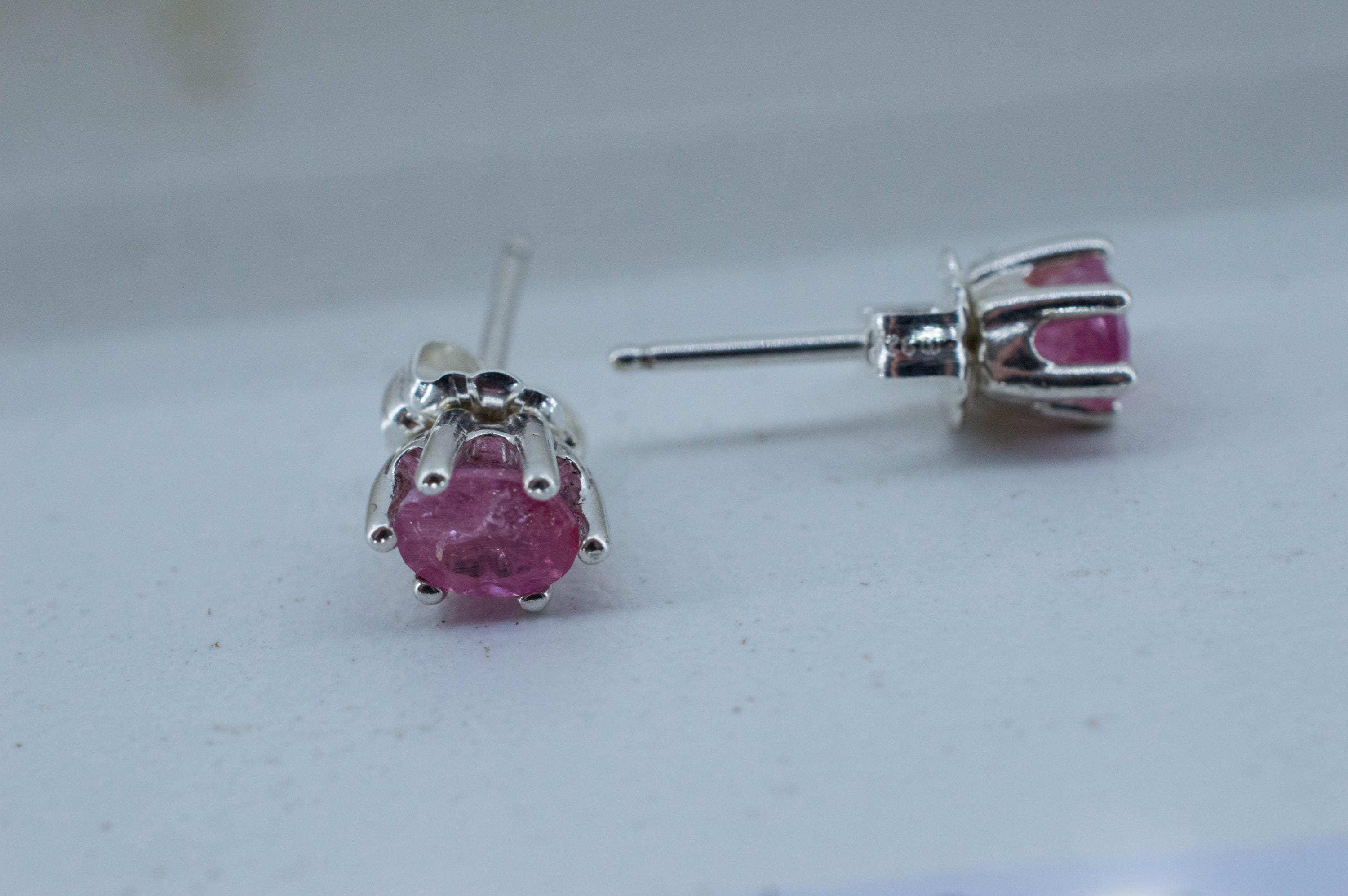 Pezzottaite Earrings, Natural Untreated Madagascar Pezzottaite; 0.870cts - Mark Oliver Gems