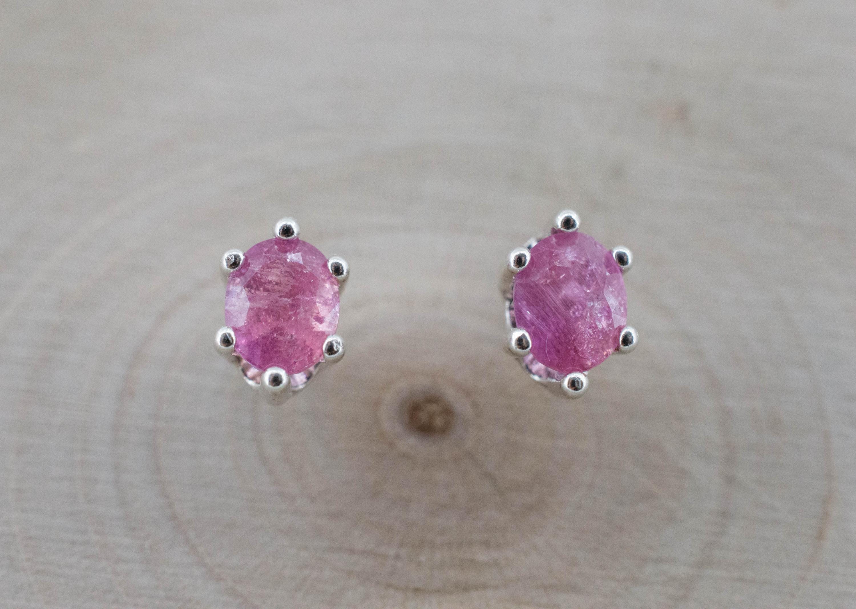 Pezzottaite Earrings, Natural Untreated Madagascar Pezzottaite; 0.870cts - Mark Oliver Gems