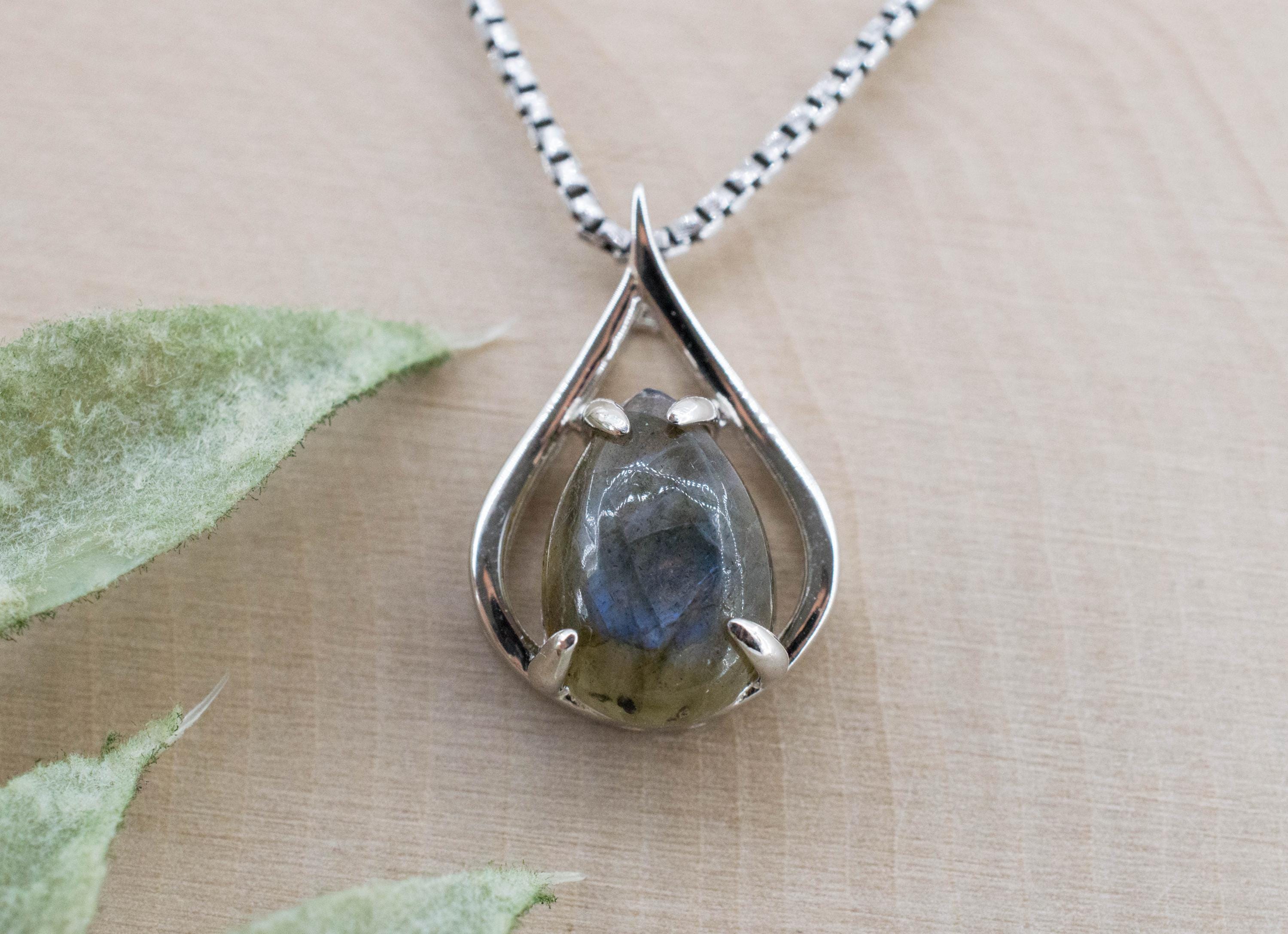 Labradorite Pendant; Natural Untreated Madagascar Labradorite; 3.285cts - Mark Oliver Gems