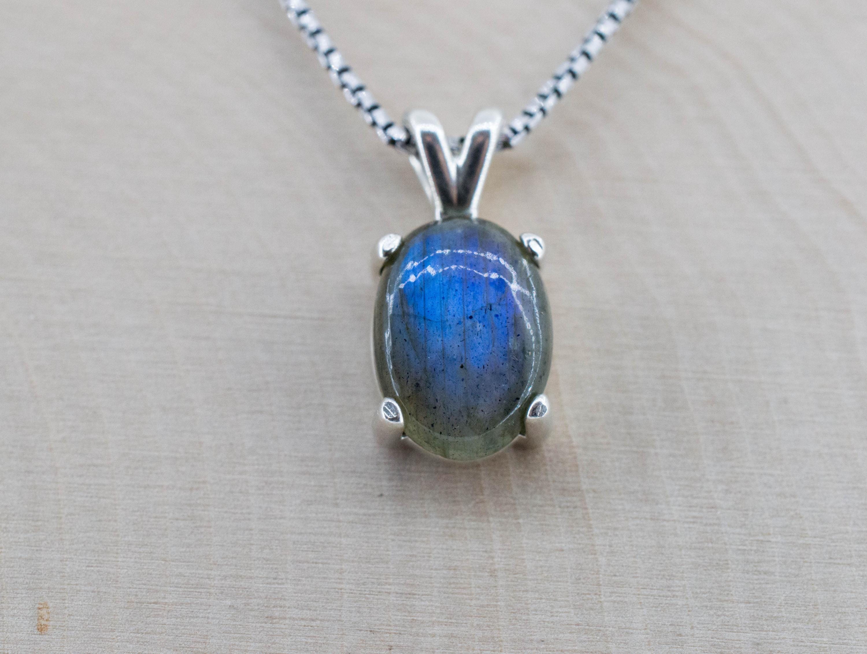 Labradorite Pendant; Natural Untreated Madagascar Labradorite; 4.590cts - Mark Oliver Gems