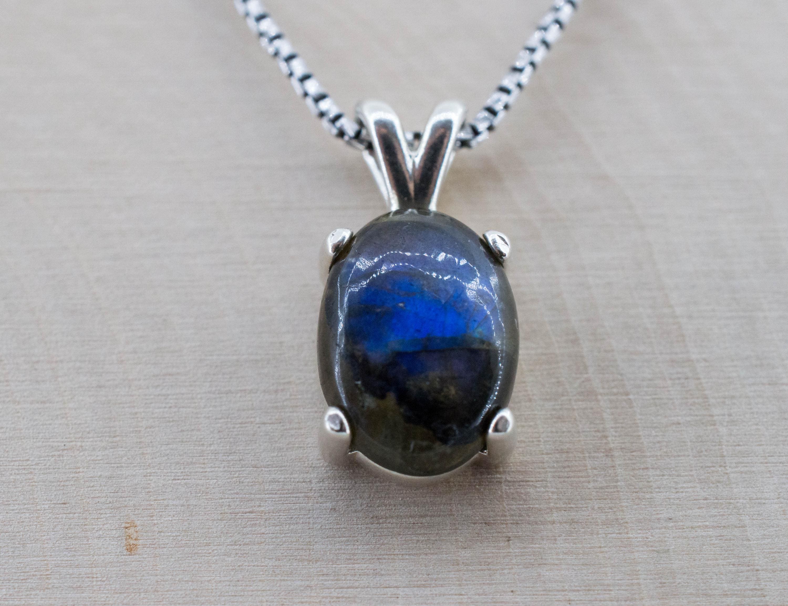 Labradorite Pendant; Natural Untreated Madagascar Labradorite; 4.855cts - Mark Oliver Gems