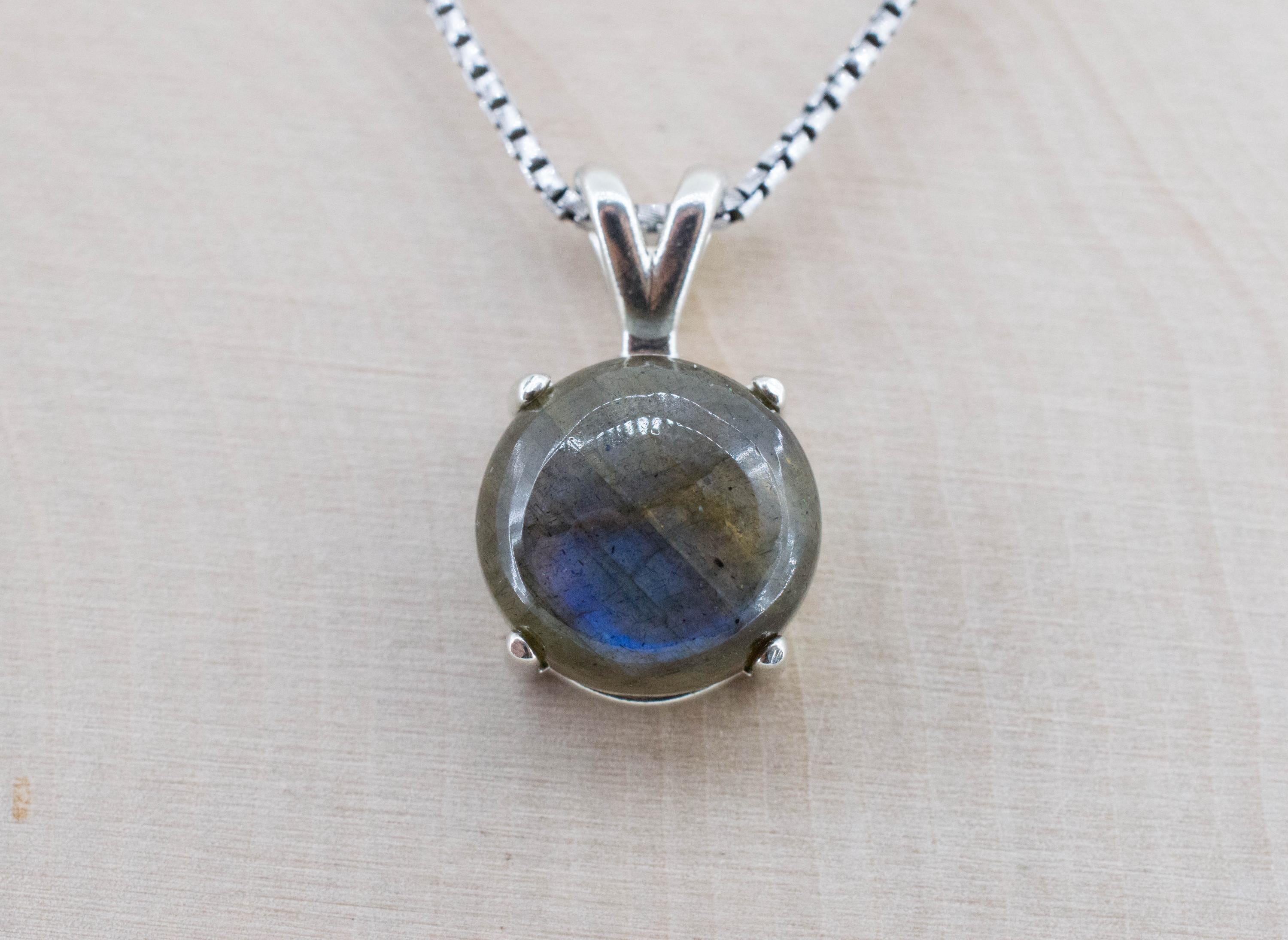 Labradorite Pendant; Natural Untreated Madagascar Labradorite; 7.450cts - Mark Oliver Gems