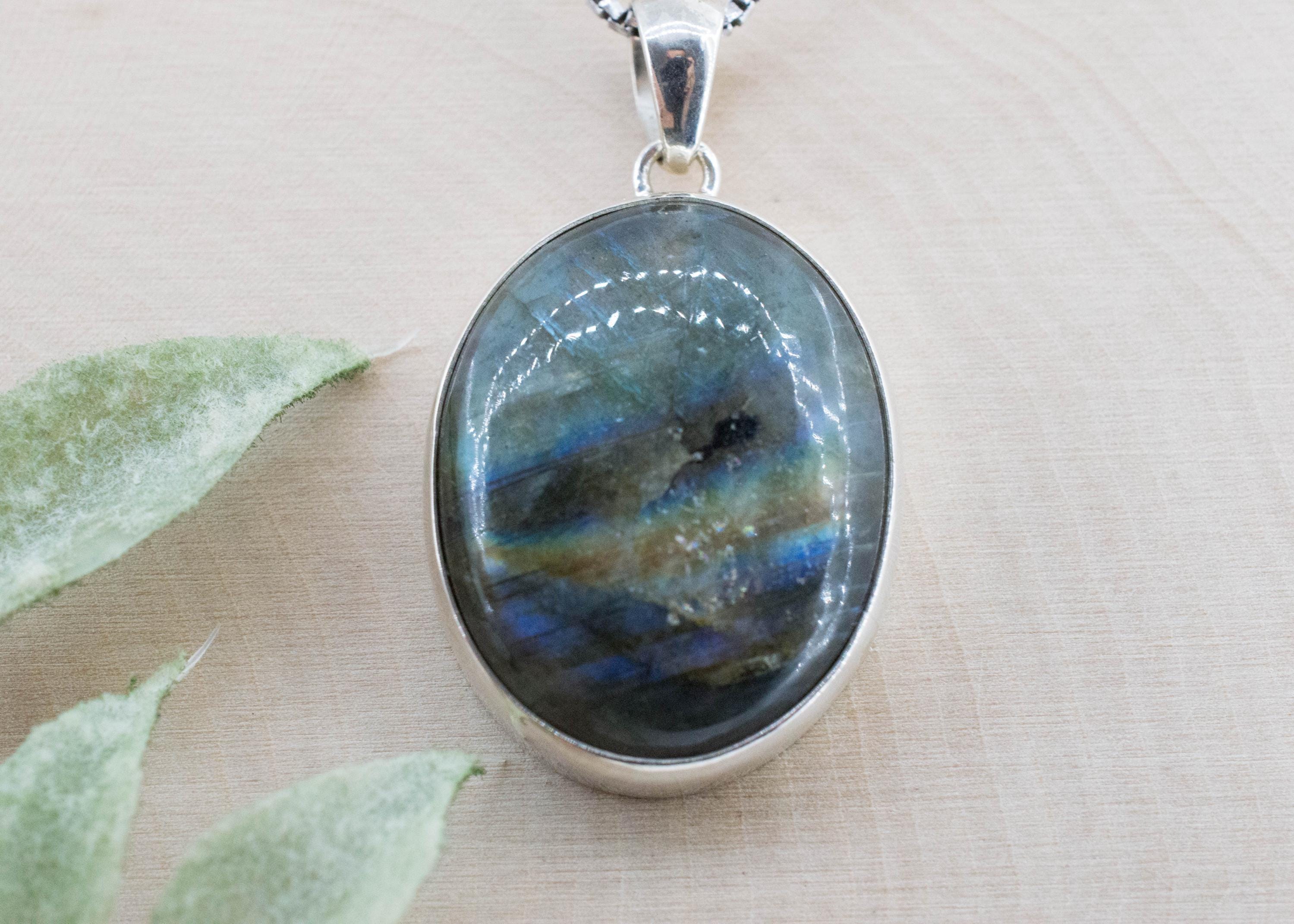 Labradorite Pendant; Natural Untreated Madagascar Labradorite; 24.965cts - Mark Oliver Gems