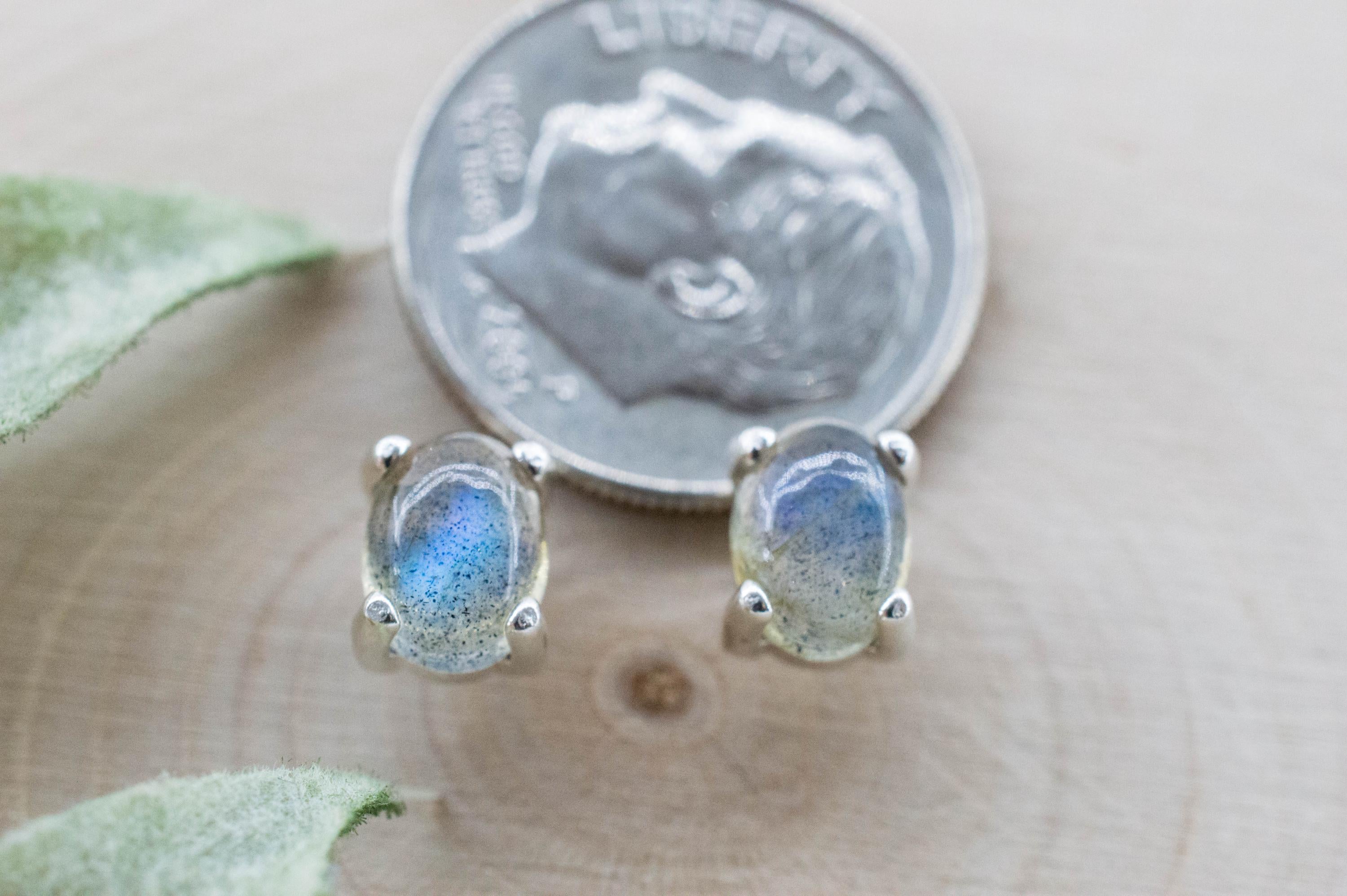 Labradorite Earrings; Natural Untreated Madagascar Labradorite; 1.600cts - Mark Oliver Gems
